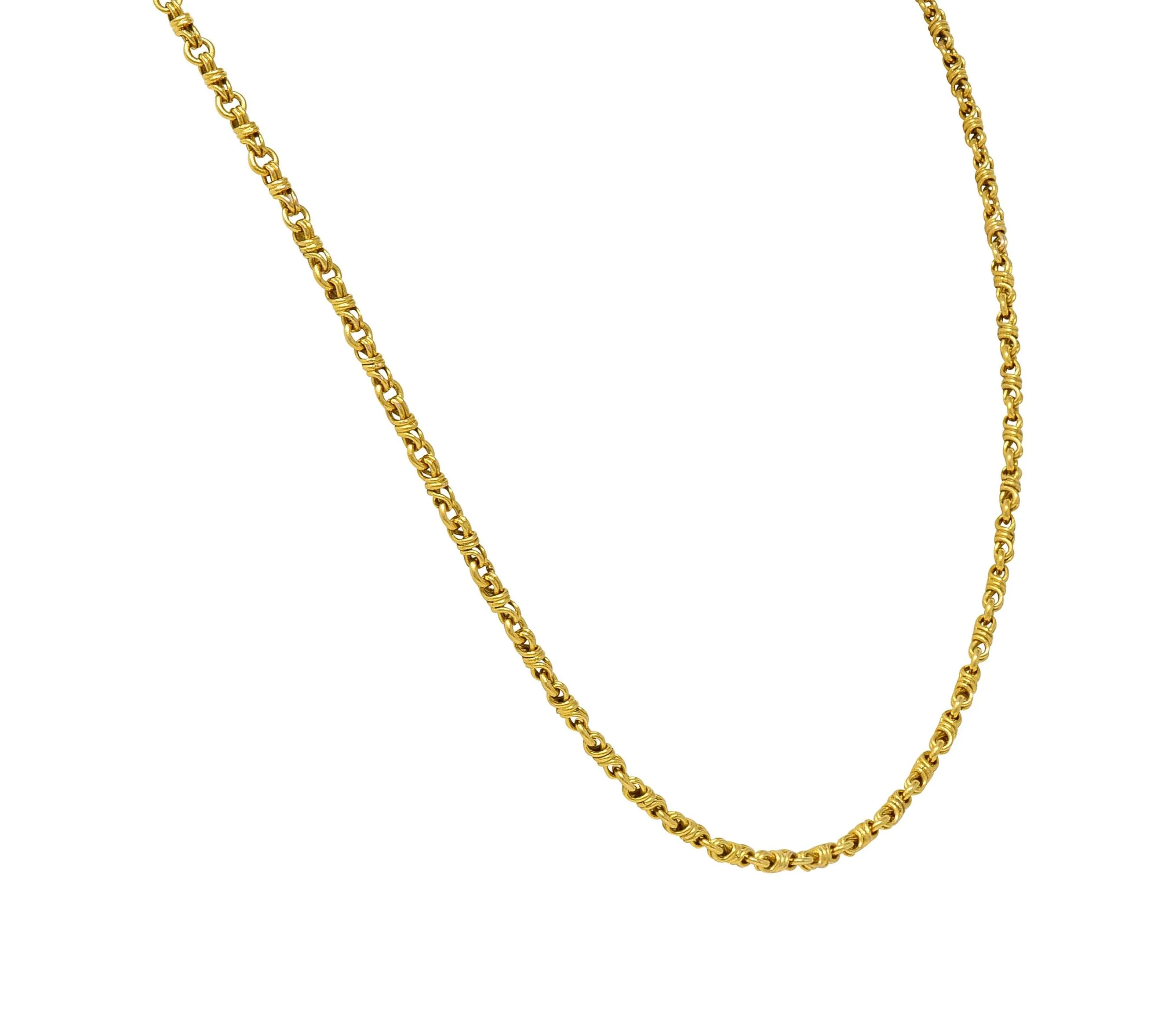 Vintage 14 Karat Yellow Gold Infinity Link Chain Necklace - Image 5