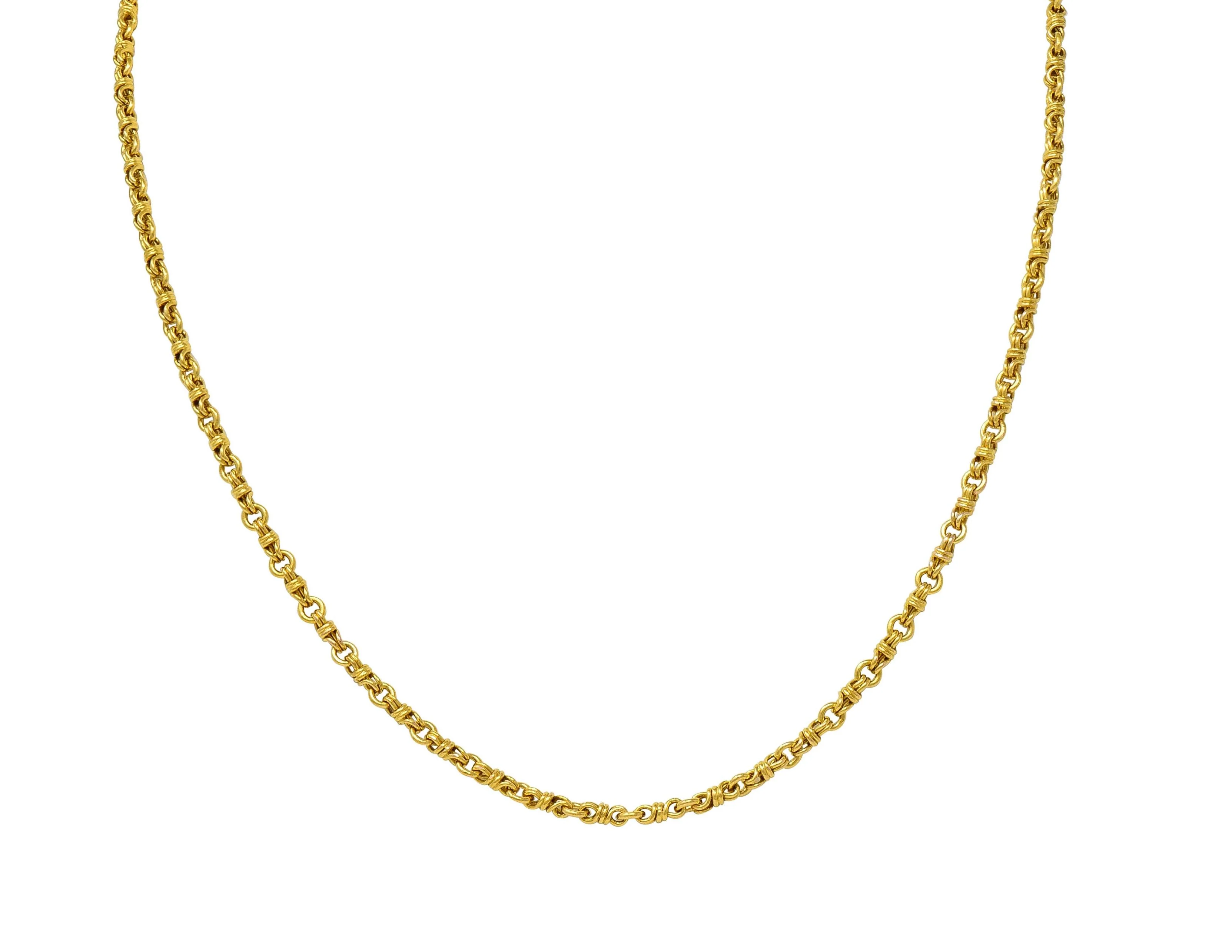 Vintage 14 Karat Yellow Gold Infinity Link Chain Necklace - Image 9