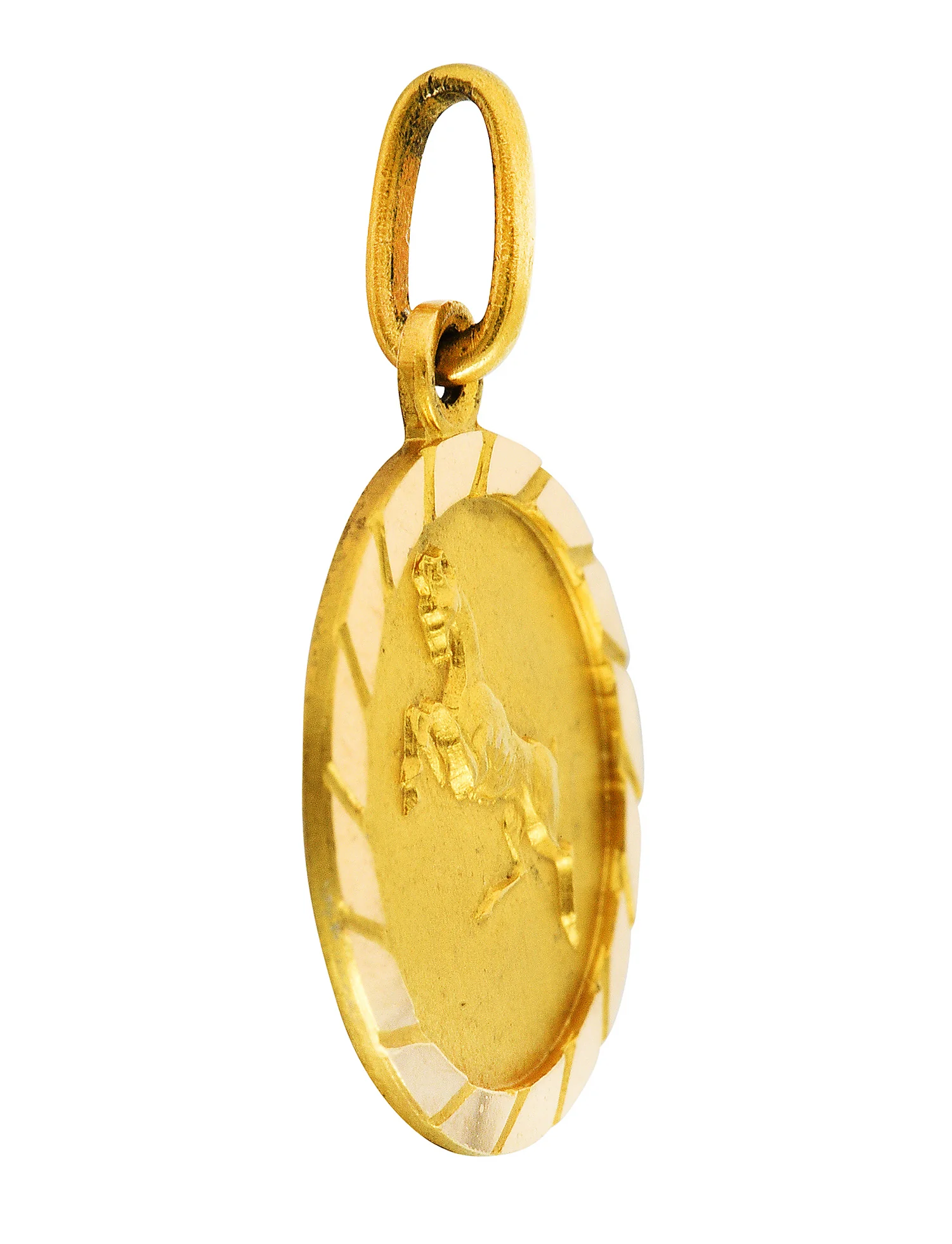 Vintage 18 Karat Gold Aries Zodiac Charm - Image 2
