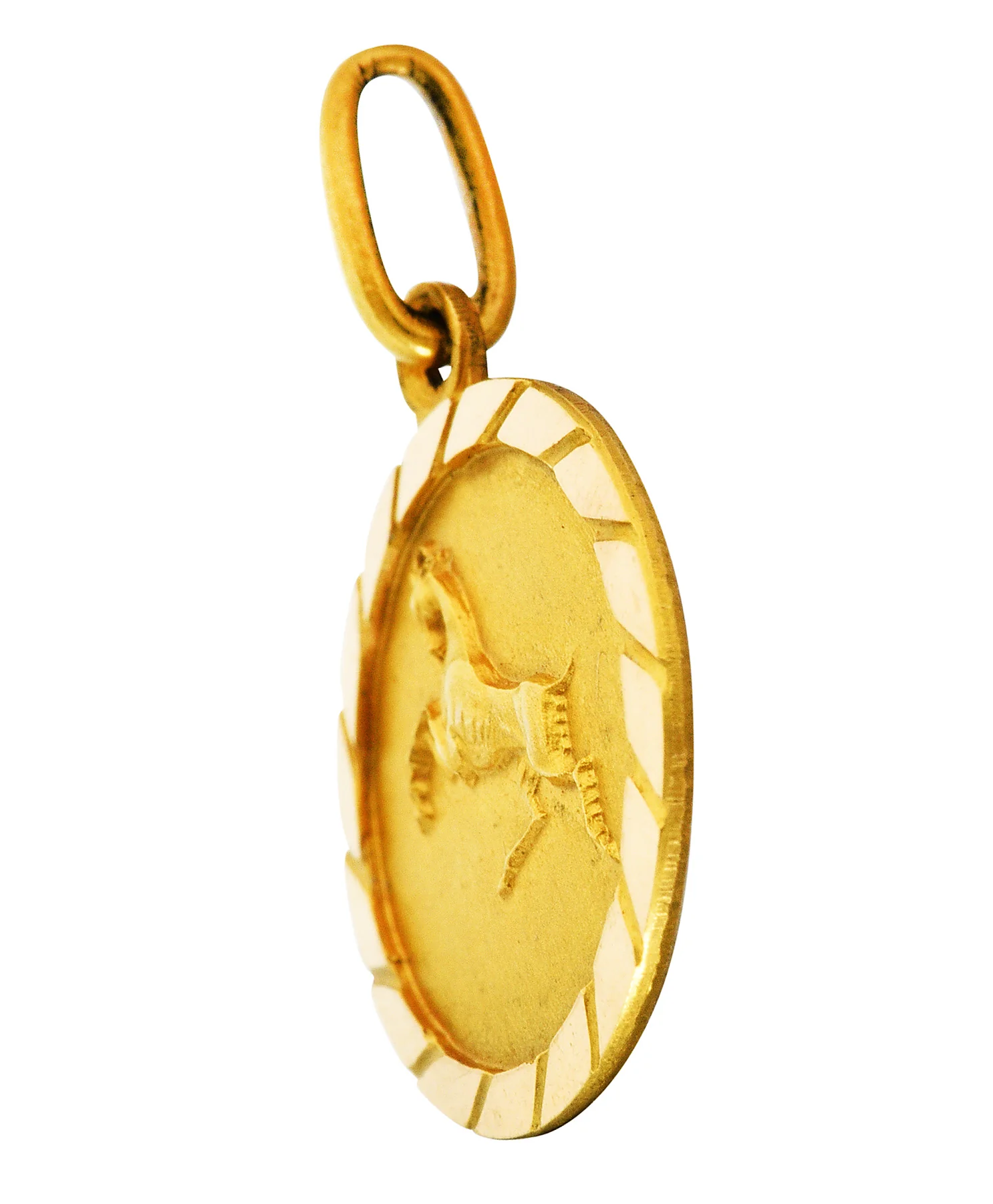 Vintage 18 Karat Gold Aries Zodiac Charm - Image 5