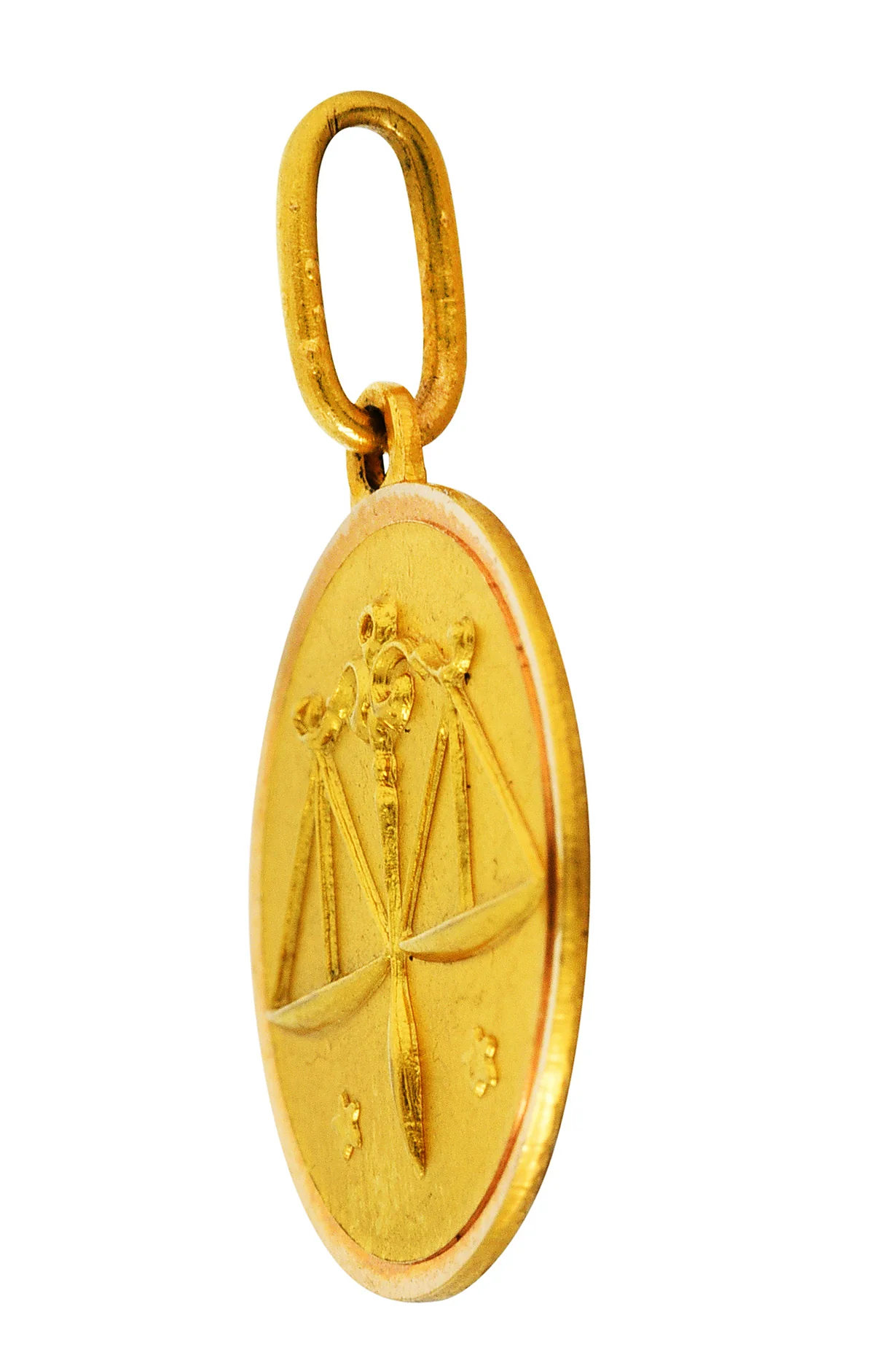 Vintage 18 Karat Gold Libra Zodiac Charm - Image 2