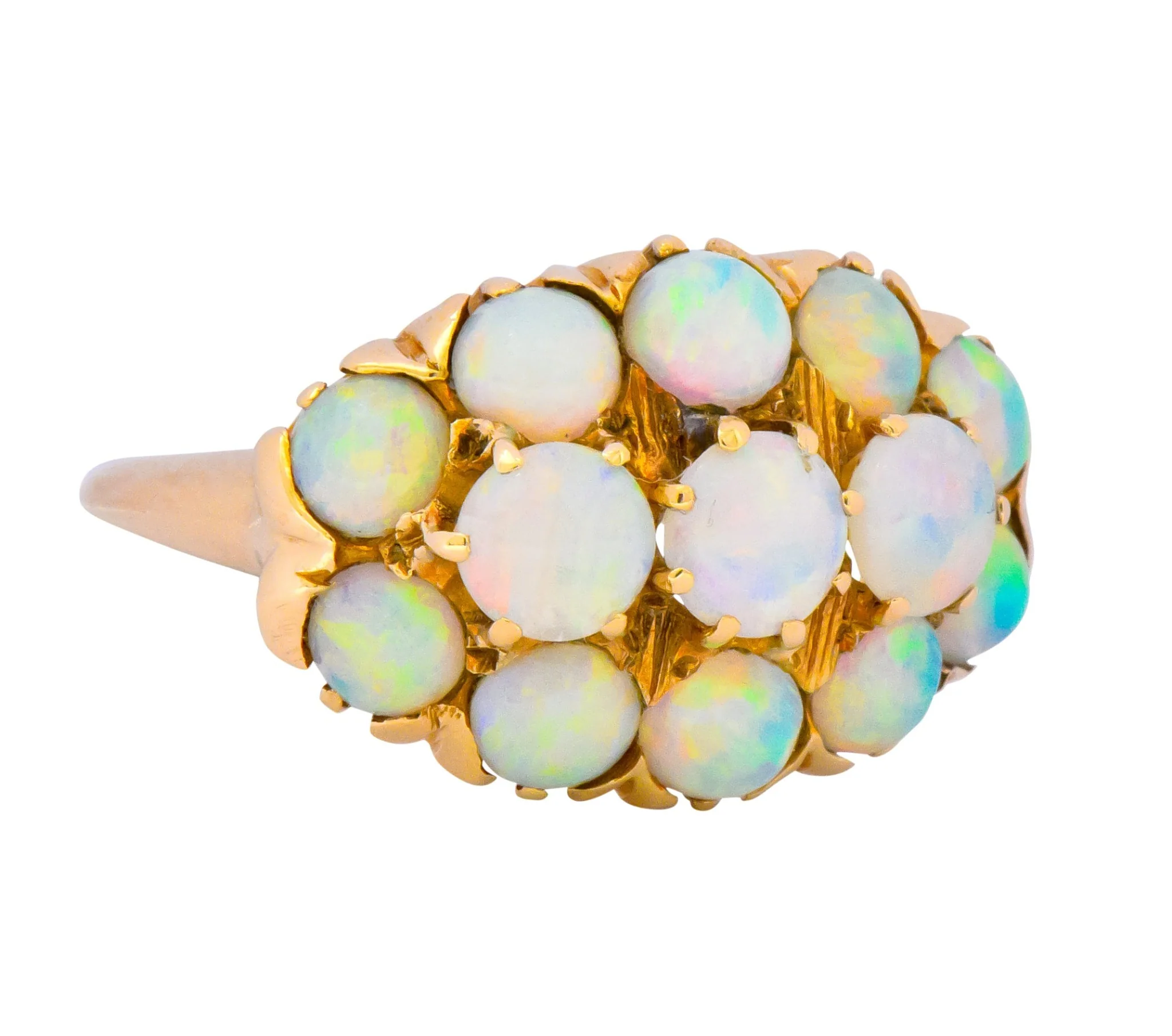 Vintage 1970's Opal 14 Karat Gold Cluster Ring - Image 2
