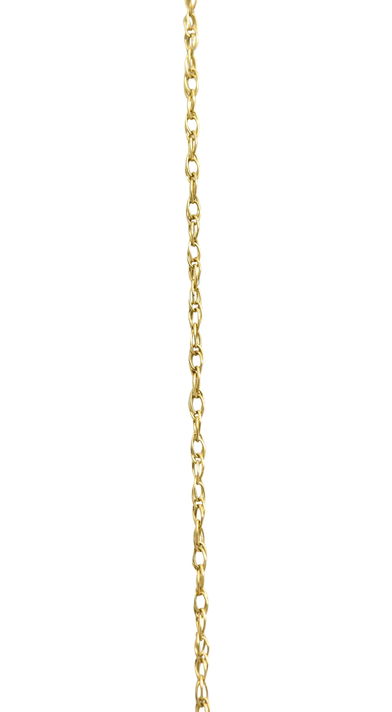 Vintage 2.00 CTW Yellow Sapphire Diamond 14 Karat Two-Tone Gold Heart Necklace - Image 6