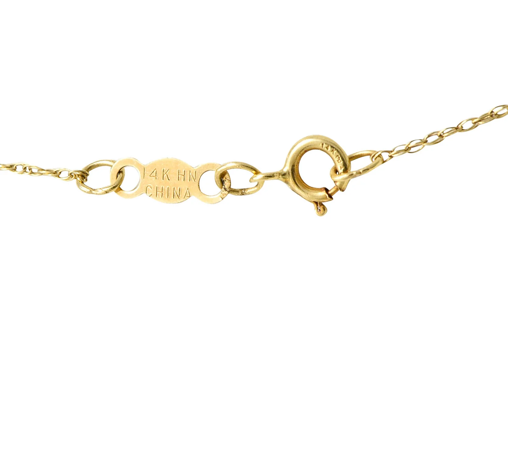 Vintage 2.00 CTW Yellow Sapphire Diamond 14 Karat Two-Tone Gold Heart Necklace - Image 7