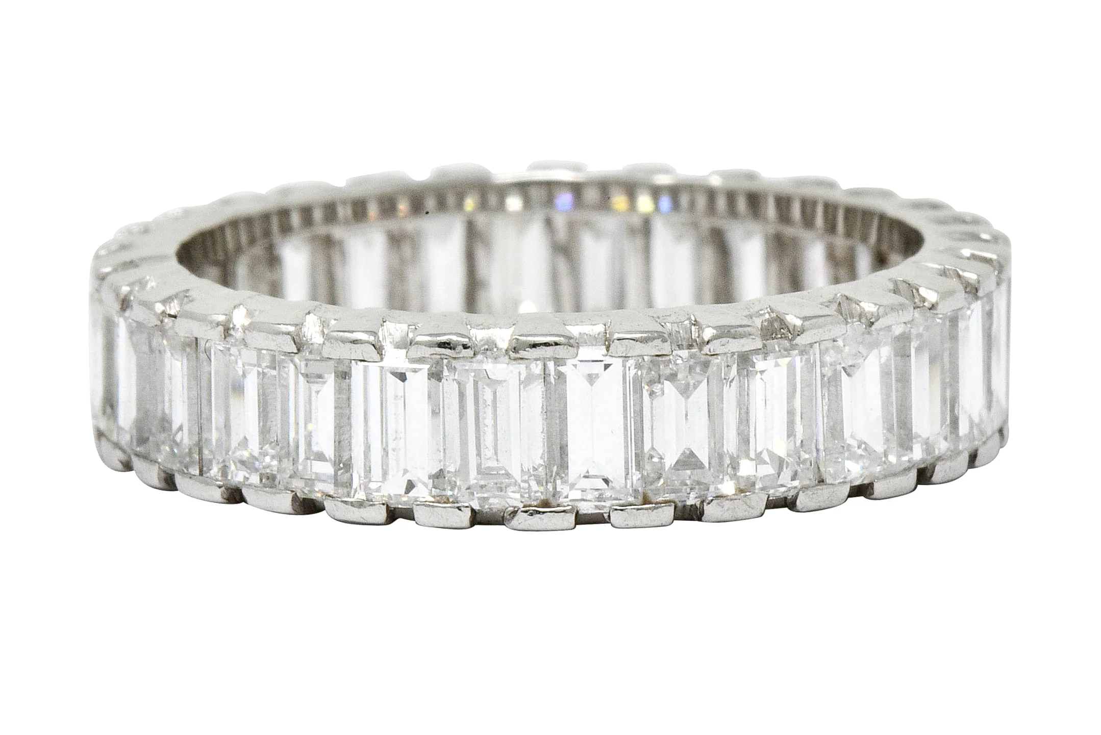Vintage 3.80 CTW Diamond Platinum Eternity Band Ring