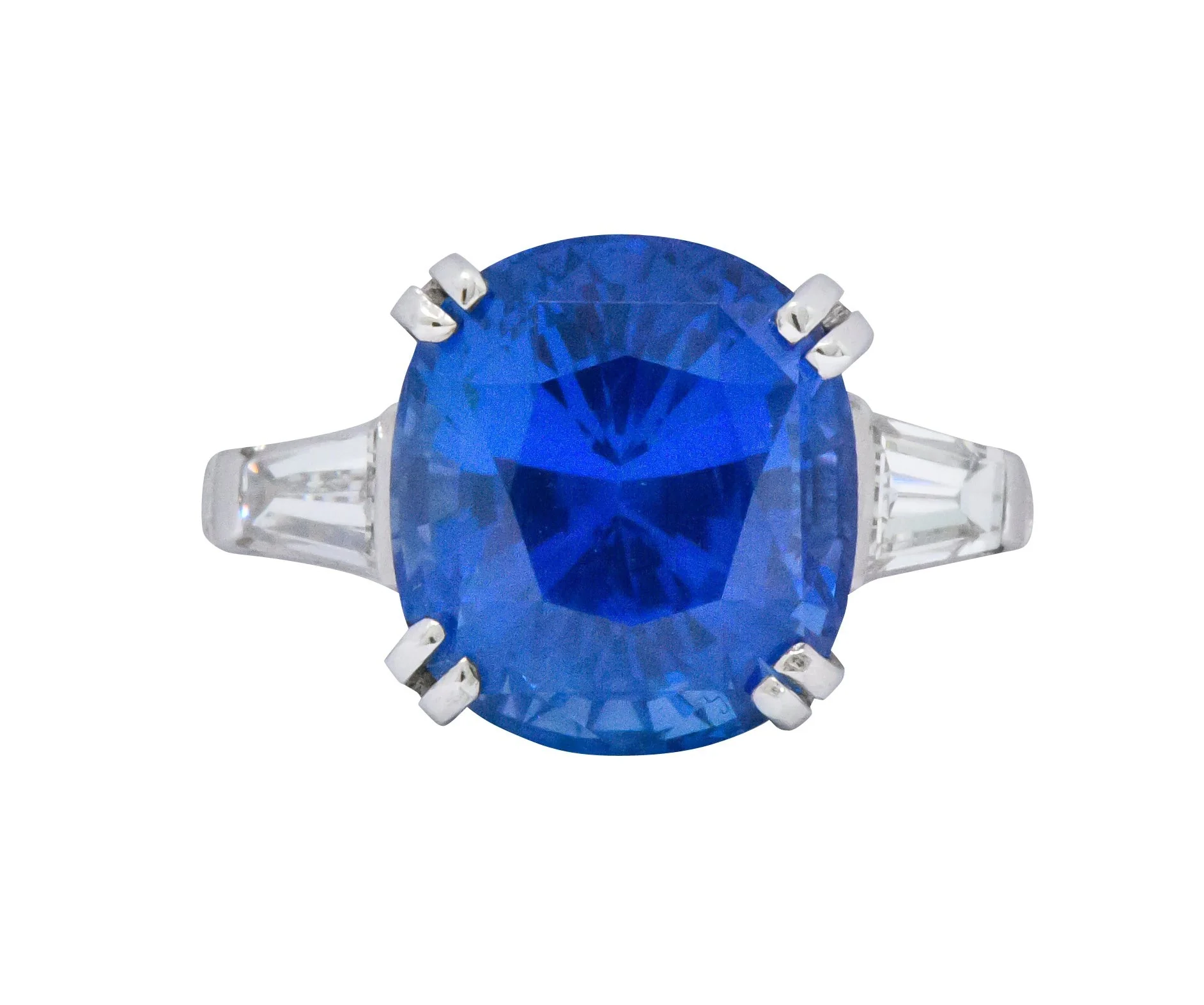 Vintage 8.62 CTW No Heat Ceylon Sapphire Diamond Platinum Ring AGL - Image 7