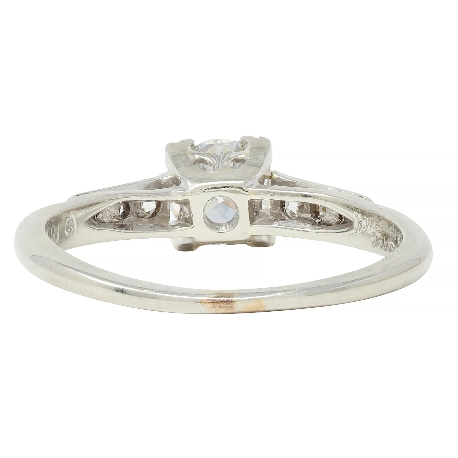 Vintage Art Deco 0.52 CTW Diamond 18 Karat White Gold Engagement Ring - Image 4