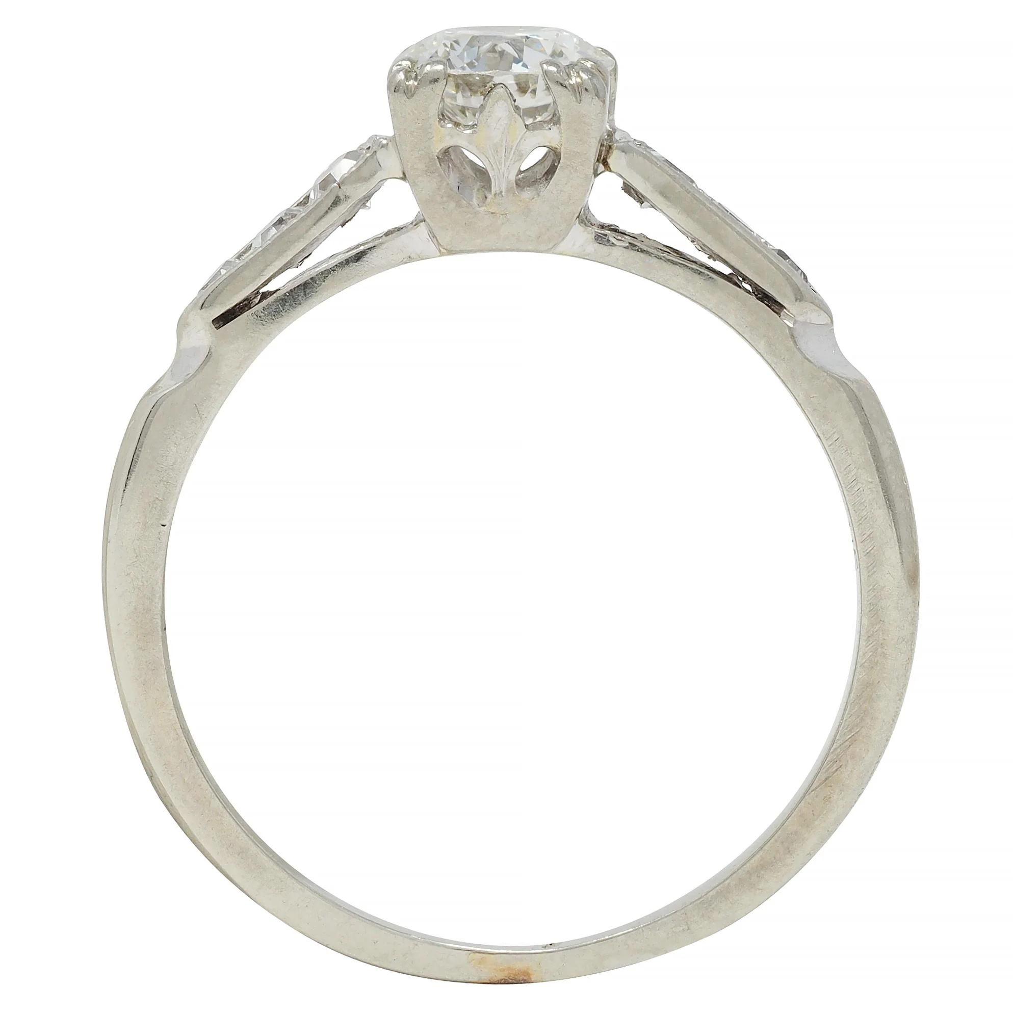 Vintage Art Deco 0.52 CTW Diamond 18 Karat White Gold Engagement Ring - Image 9