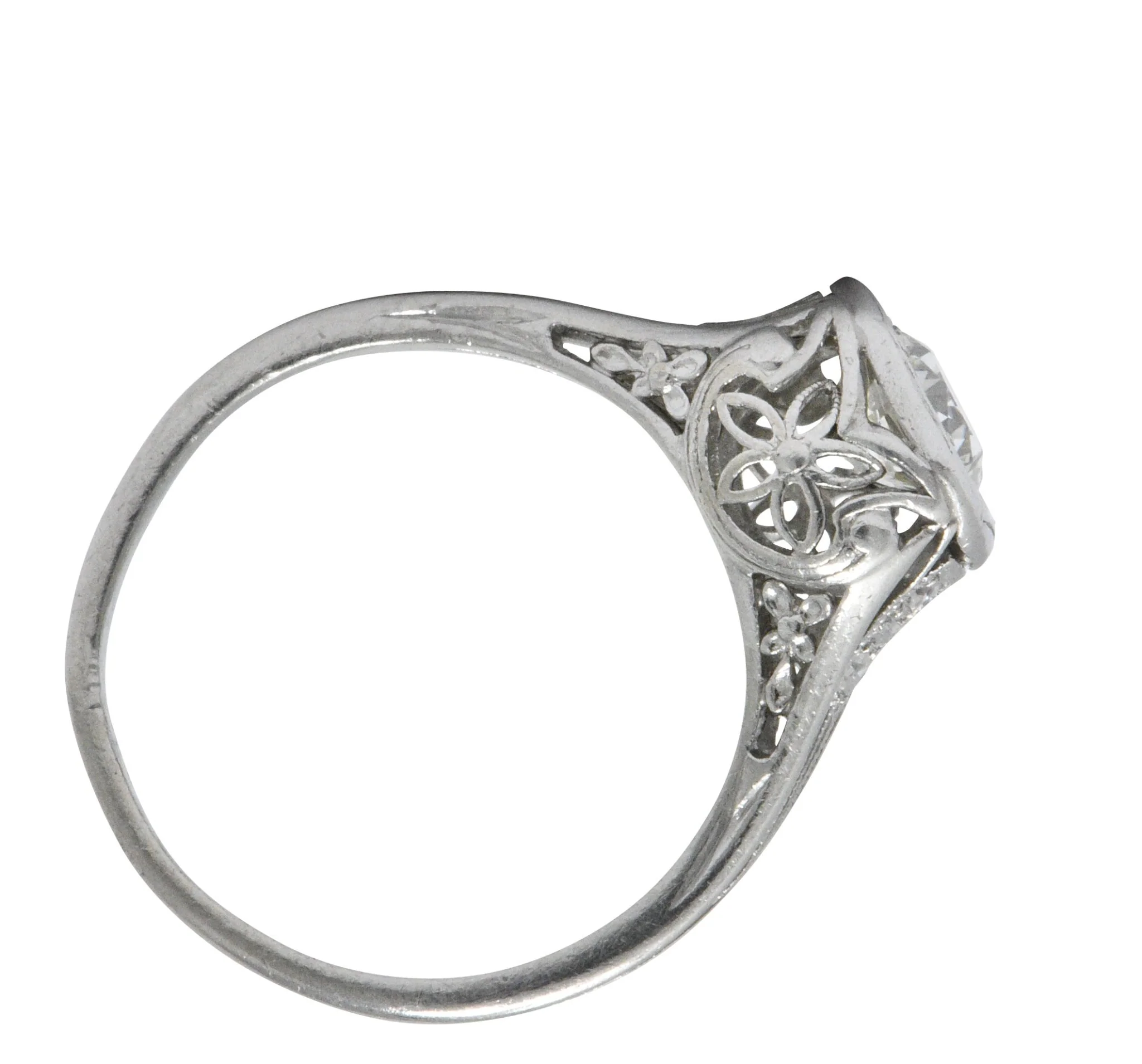 Vintage Art Deco 0.73 CTW Diamond Platinum Engagement Ring - Image 3