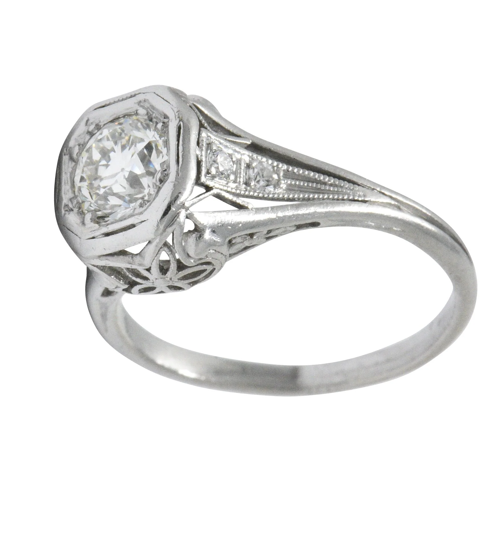 Vintage Art Deco 0.73 CTW Diamond Platinum Engagement Ring - Image 8
