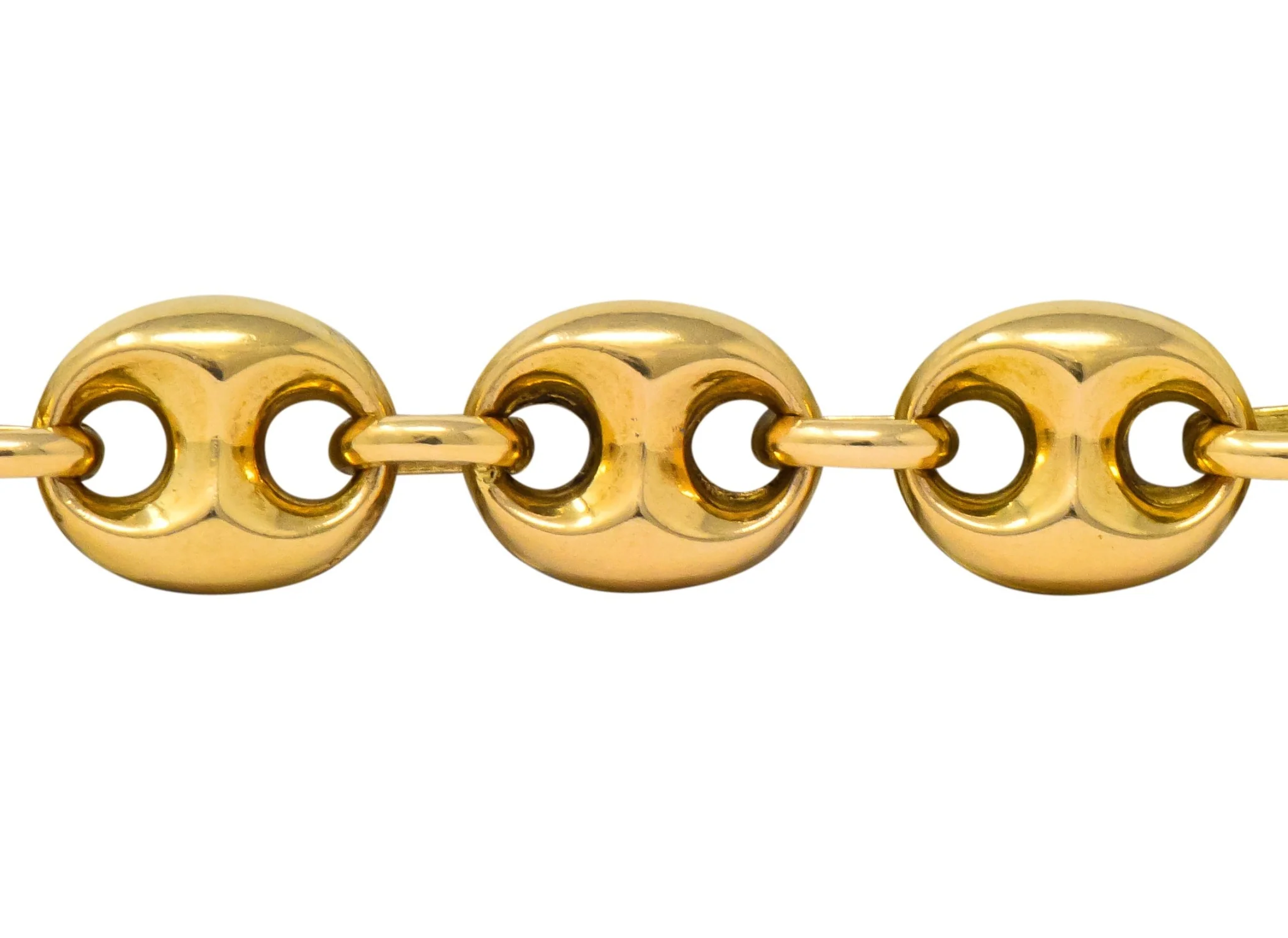 Vintage Fancy 18 Karat Gold Anchor Unisex Bracelet - Image 2