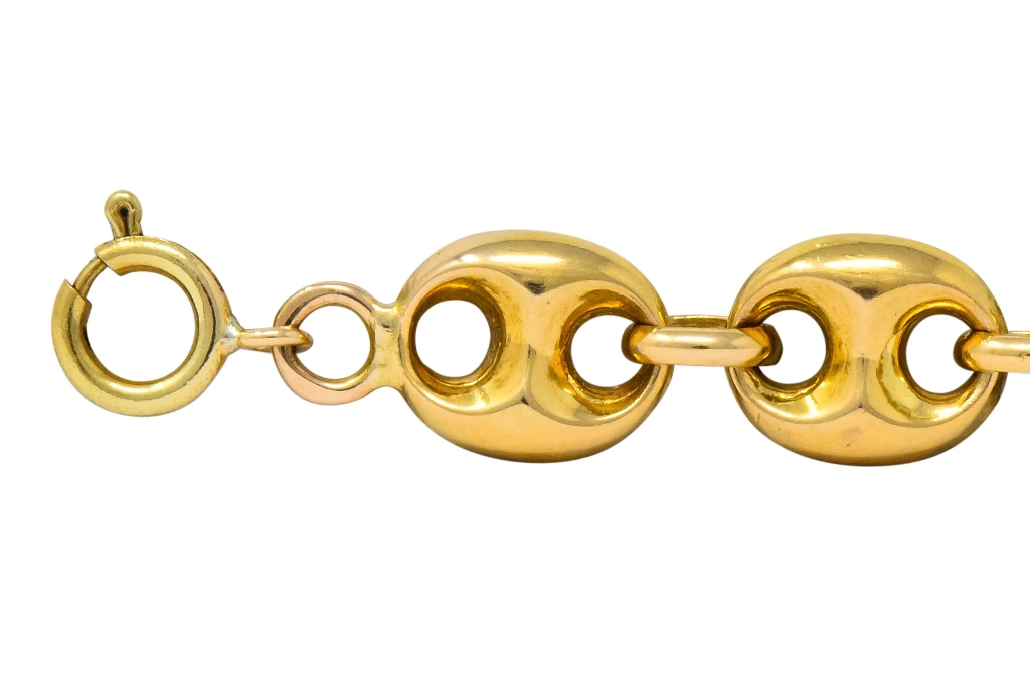 Vintage Fancy 18 Karat Gold Anchor Unisex Bracelet - Image 3