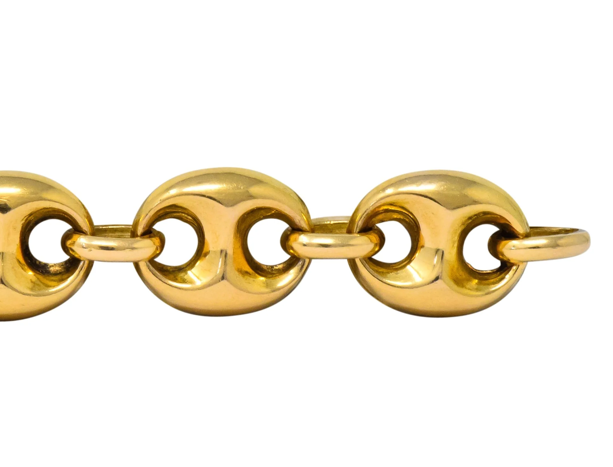 Vintage Fancy 18 Karat Gold Anchor Unisex Bracelet - Image 4
