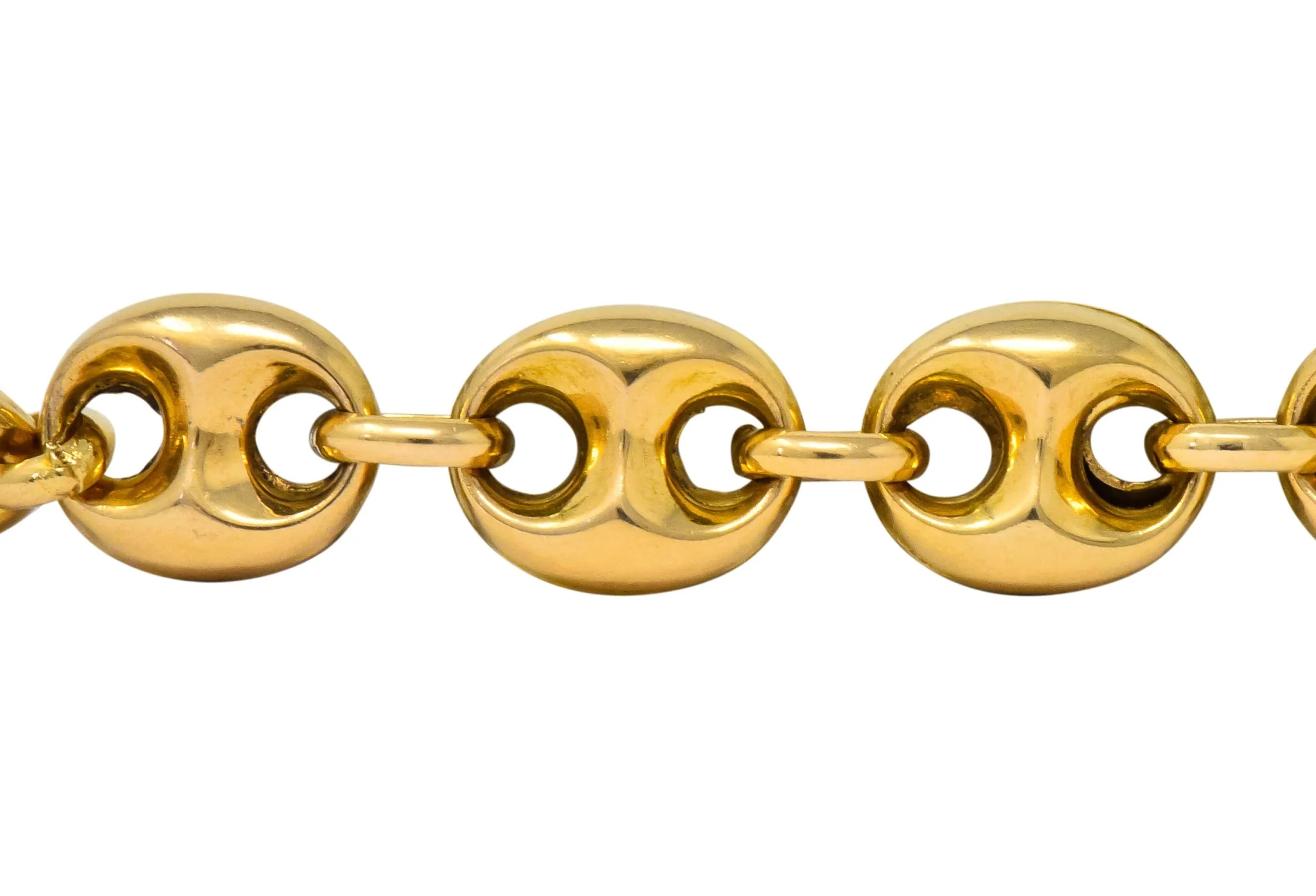 Vintage Fancy 18 Karat Gold Anchor Unisex Bracelet - Image 5