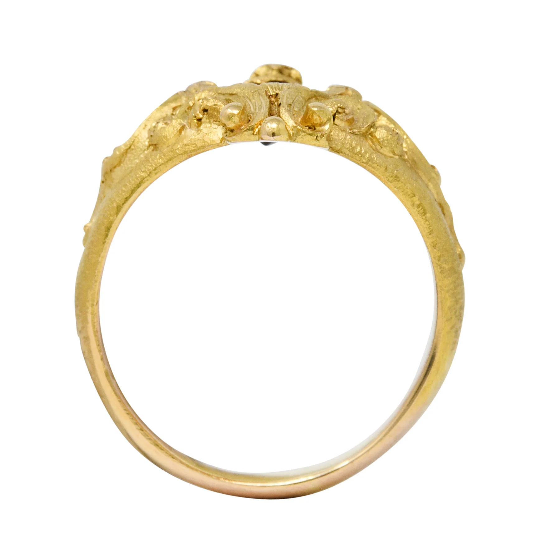 Vintage Garnet Diamond 18 Karat Gold Unisex Gargoyle Ring - Image 7