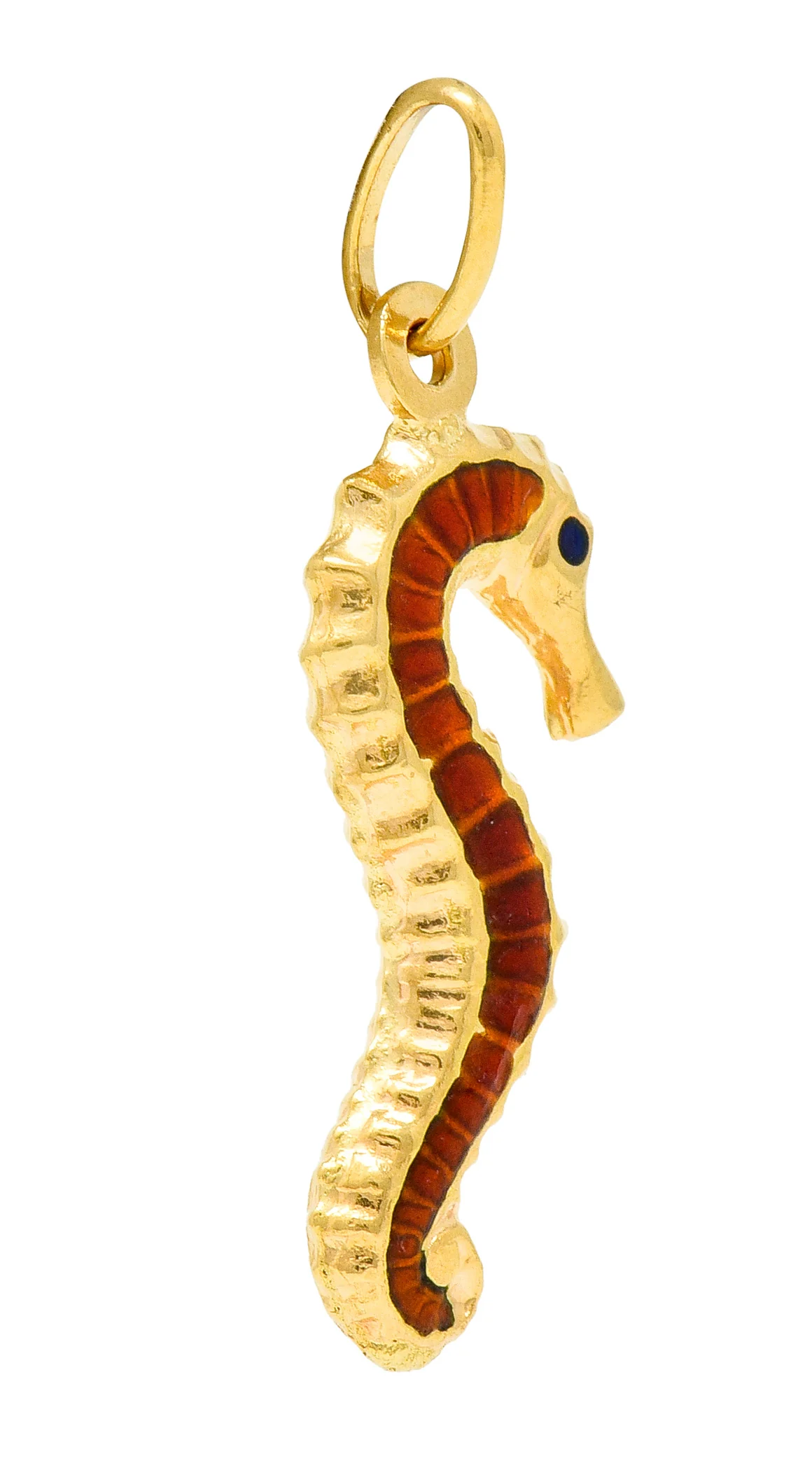 Vintage Italian Enamel 18 Karat Gold Seahorse Charm Circa 1960 - Image 3