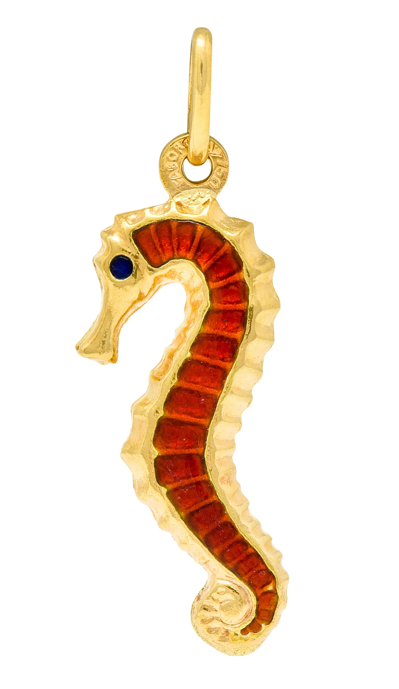 Vintage Italian Enamel 18 Karat Gold Seahorse Charm Circa 1960 - Image 5