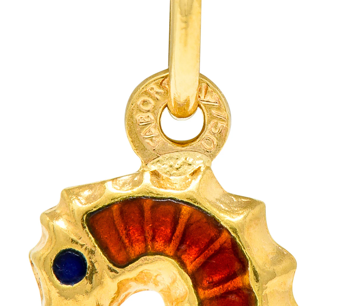 Vintage Italian Enamel 18 Karat Gold Seahorse Charm Circa 1960 - Image 6
