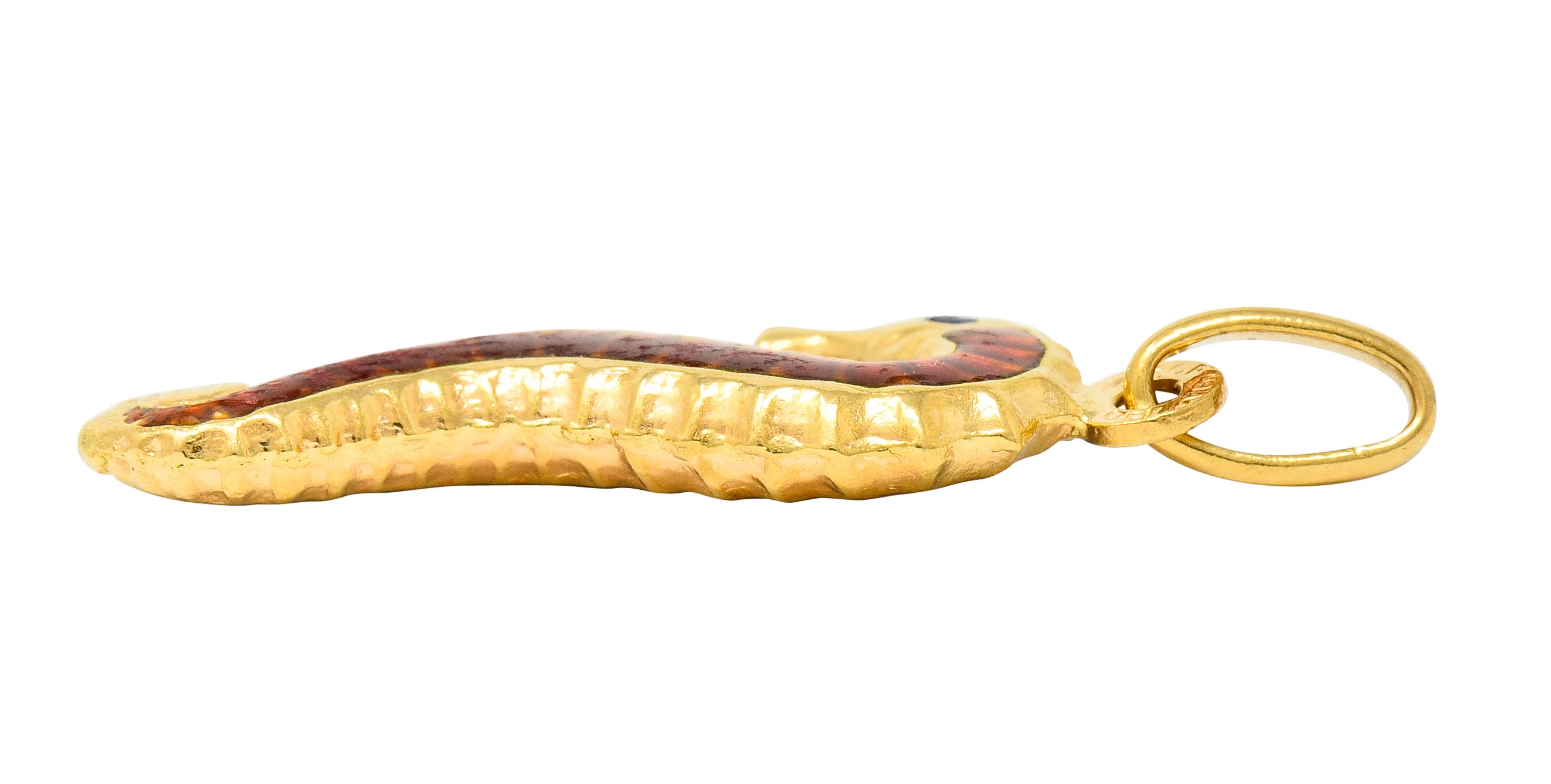 Vintage Italian Enamel 18 Karat Gold Seahorse Charm Circa 1960 - Image 8