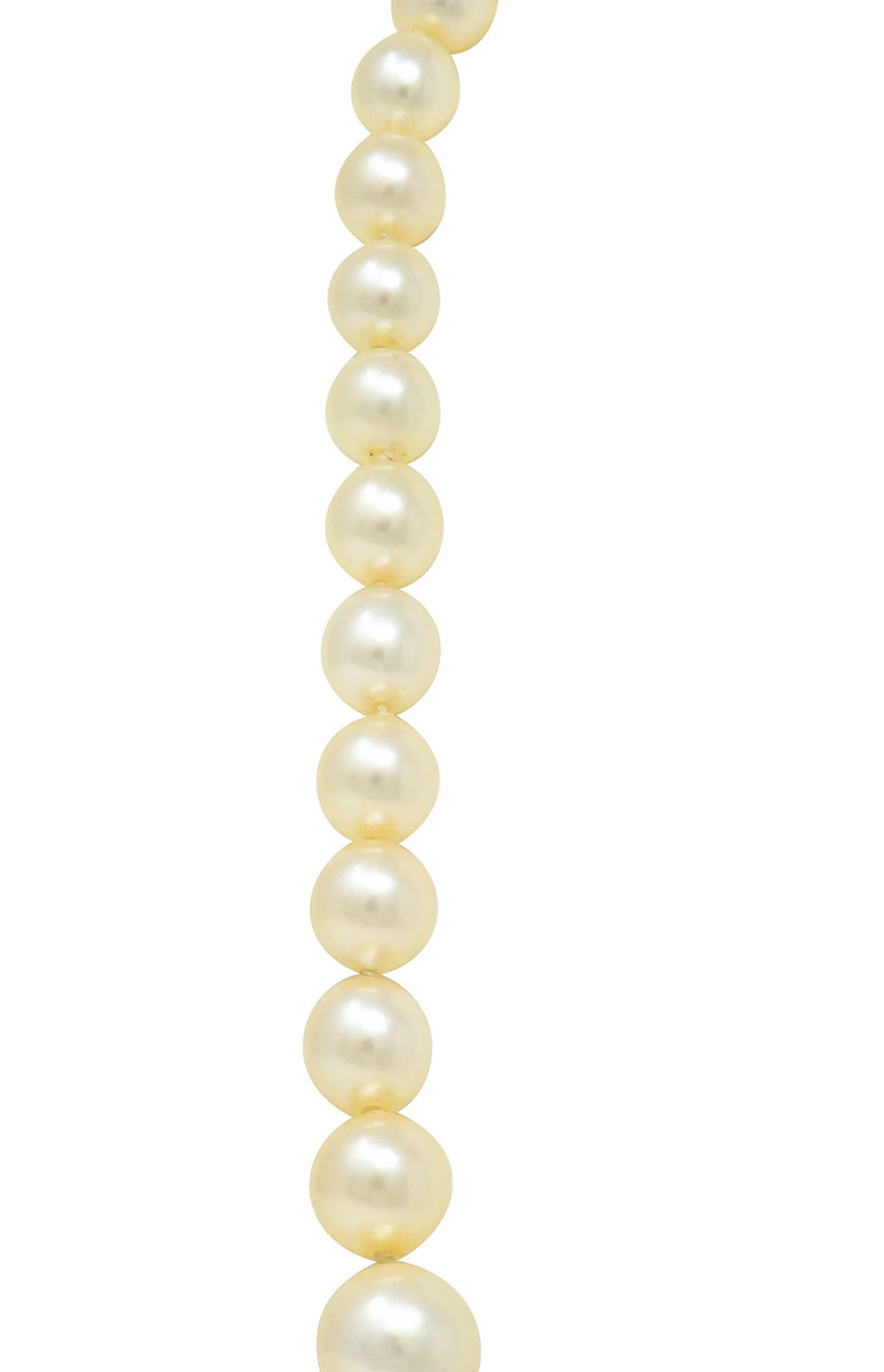 Vintage Marquise Diamond Platinum Graduated Pearl Strand Necklace - Image 5