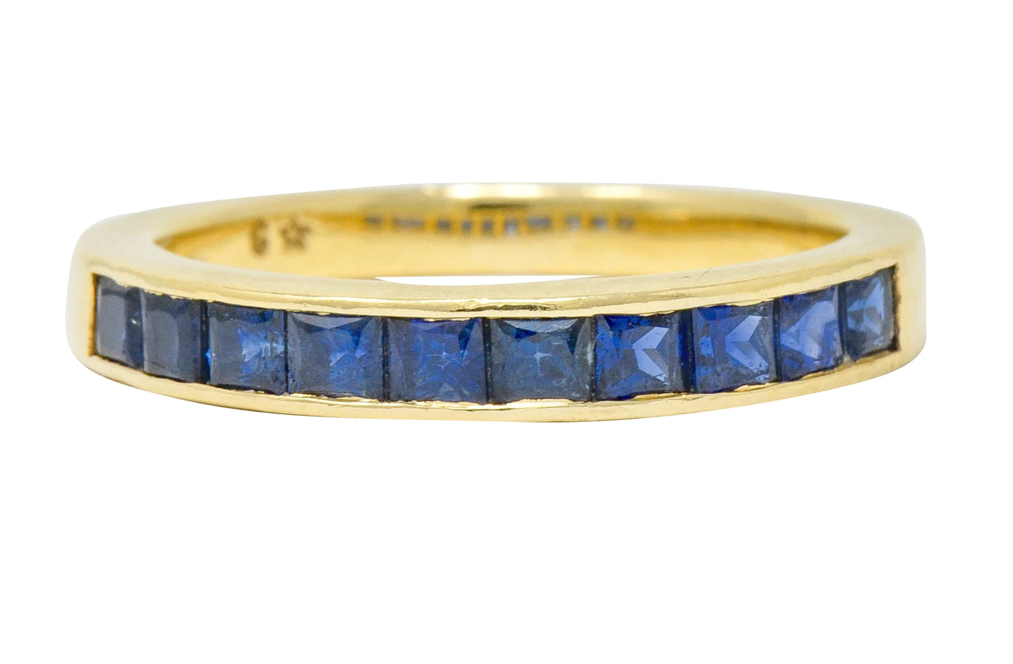 Vintage Sapphire 14 Karat Gold Channel Band Ring
