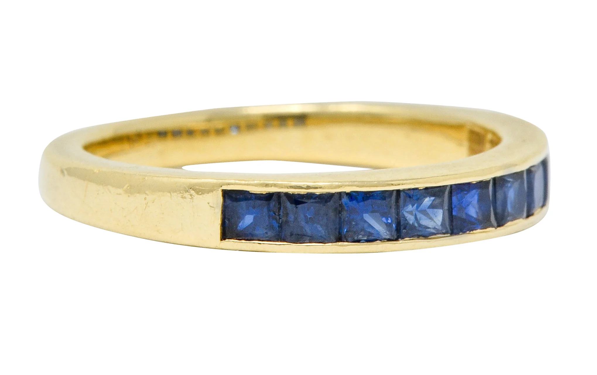 Vintage Sapphire 14 Karat Gold Channel Band Ring - Image 2