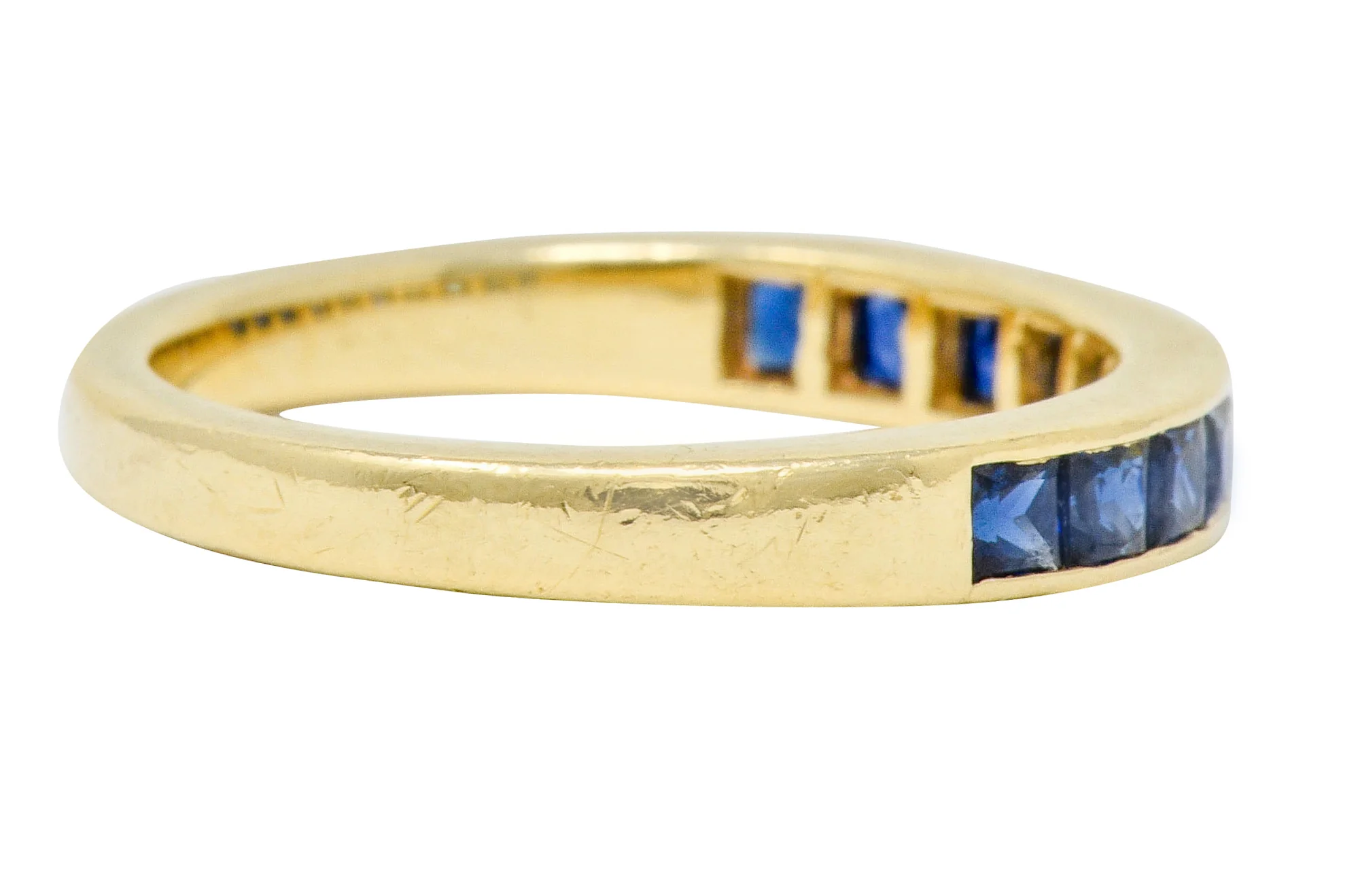 Vintage Sapphire 14 Karat Gold Channel Band Ring - Image 3