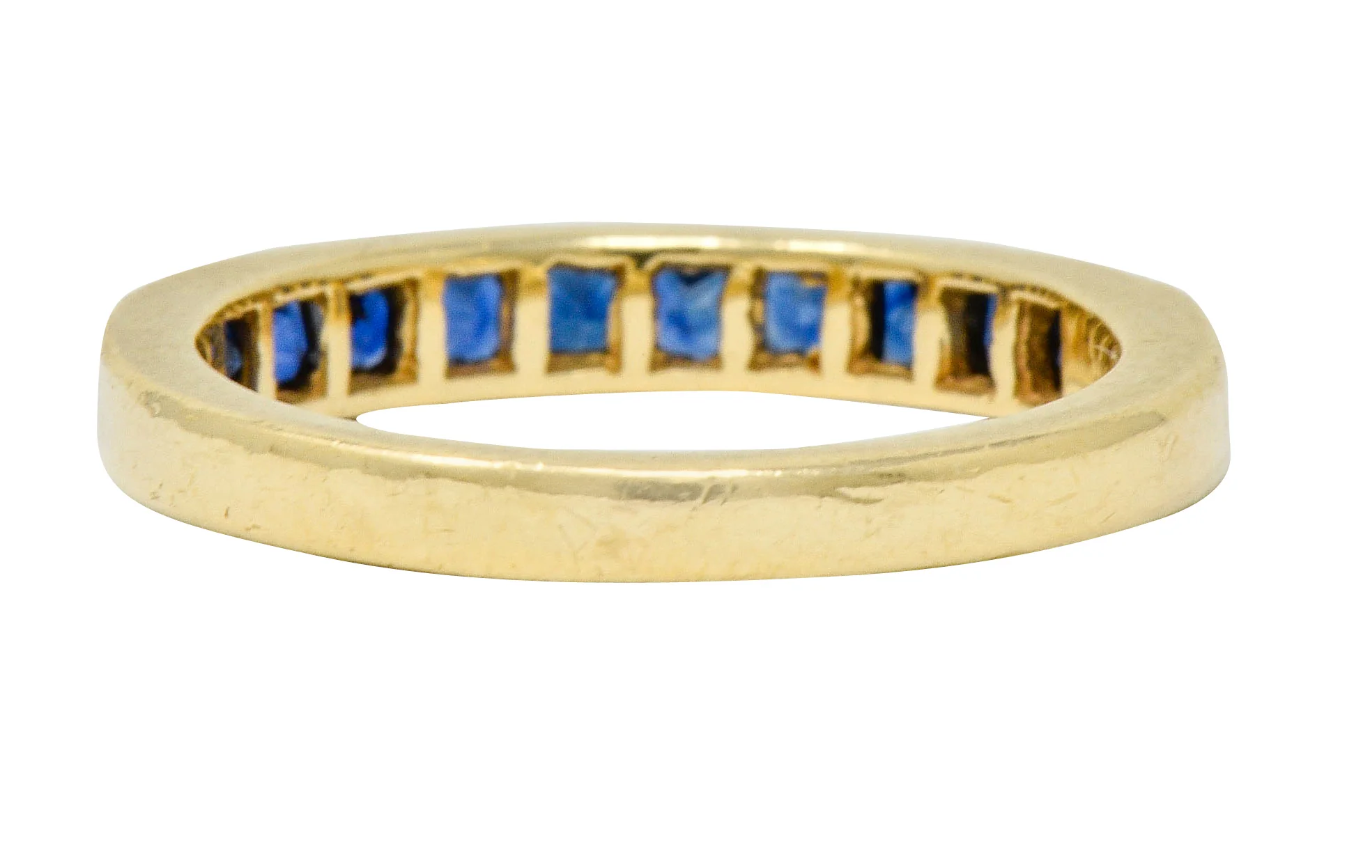 Vintage Sapphire 14 Karat Gold Channel Band Ring - Image 4