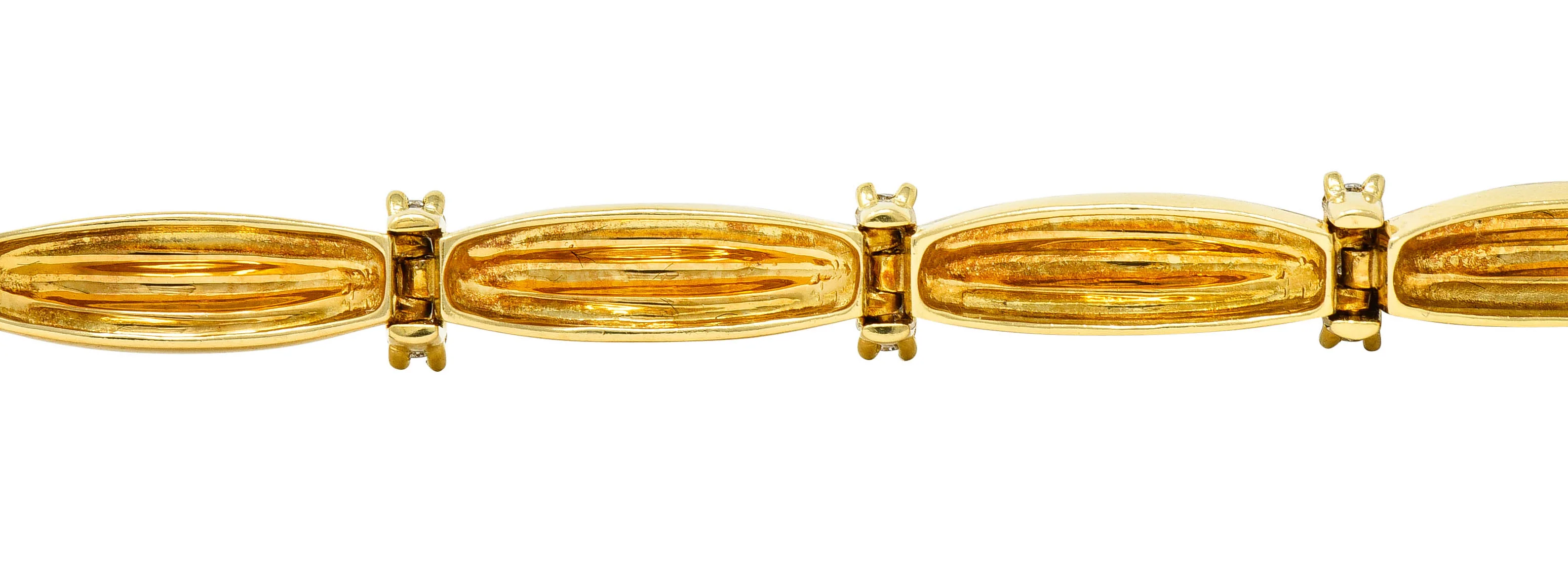 Vintage Tiffany & Co. 1.00 CTW Diamond 18 Karat Yellow Gold Link Bracelet - Image 10