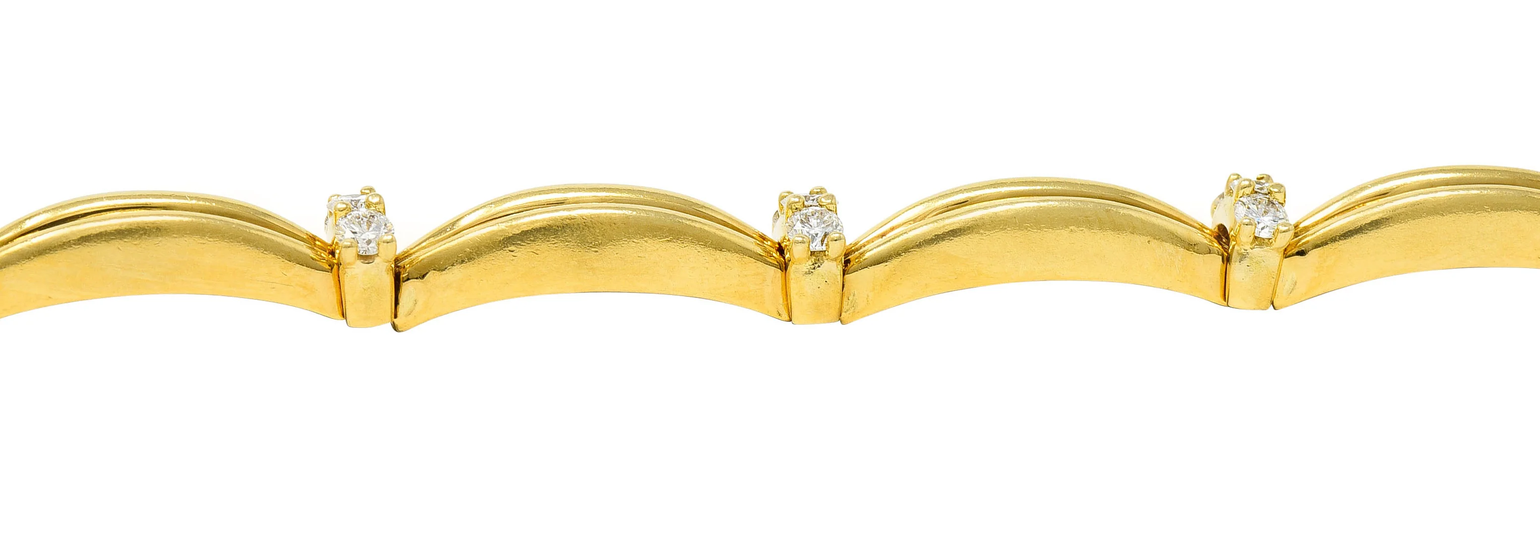 Vintage Tiffany & Co. 1.00 CTW Diamond 18 Karat Yellow Gold Link Bracelet - Image 11