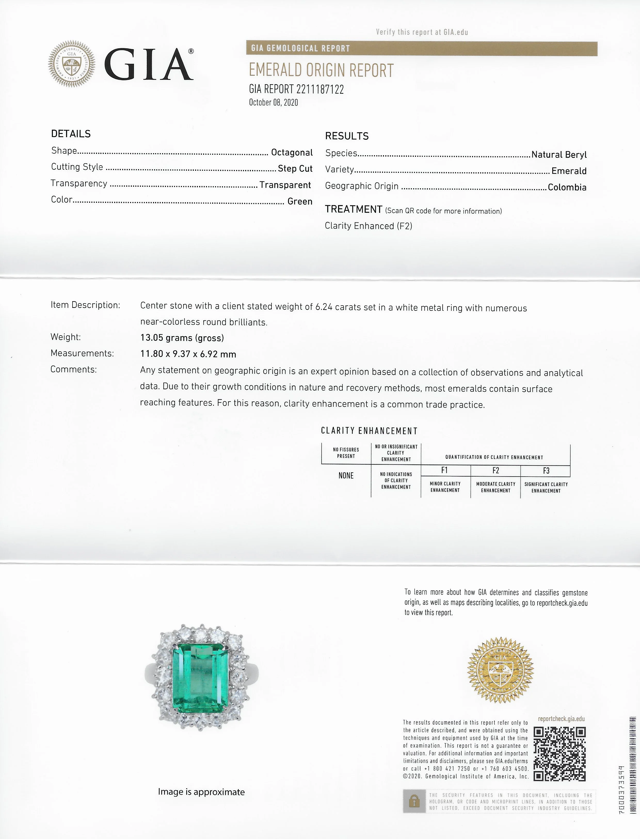 Vivid 7.70 CTW Colombian Emerald Diamond Platinum Cluster Ring GIA - Image 11