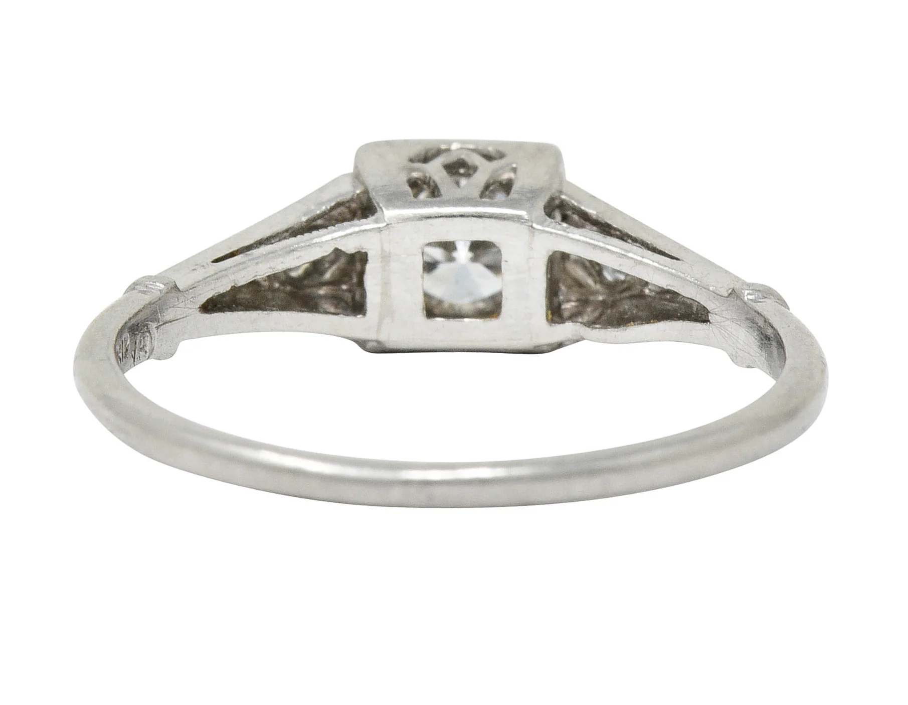 W.J. Harbor Co. Retro 0.30 CTW Diamond Platinum Lotus Engagement Ring - Image 4