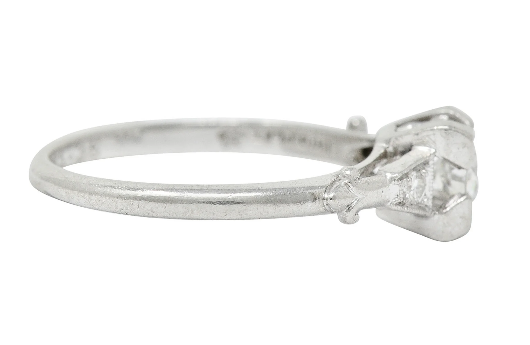 W.W. Fulmer & Co. 0.32 CTW Diamond Platinum Fleur-De-Lis Engagement Ring - Image 3