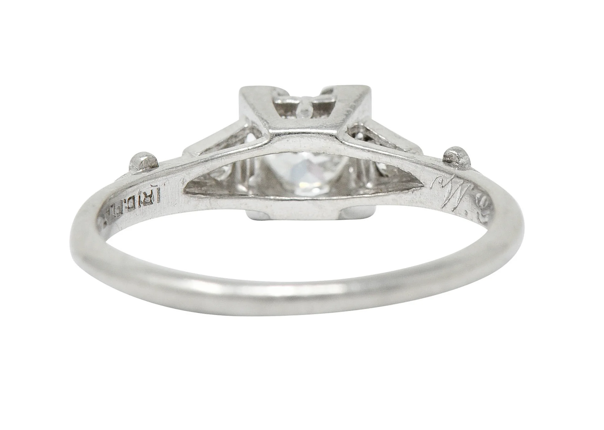 W.W. Fulmer & Co. 0.32 CTW Diamond Platinum Fleur-De-Lis Engagement Ring - Image 4