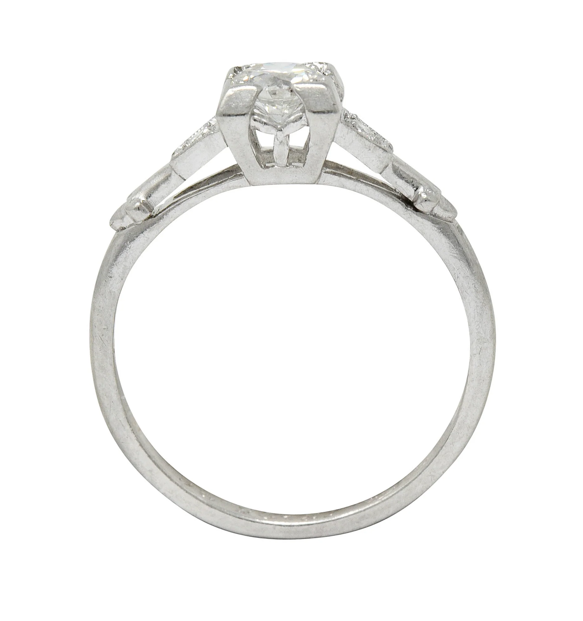 W.W. Fulmer & Co. 0.32 CTW Diamond Platinum Fleur-De-Lis Engagement Ring - Image 7