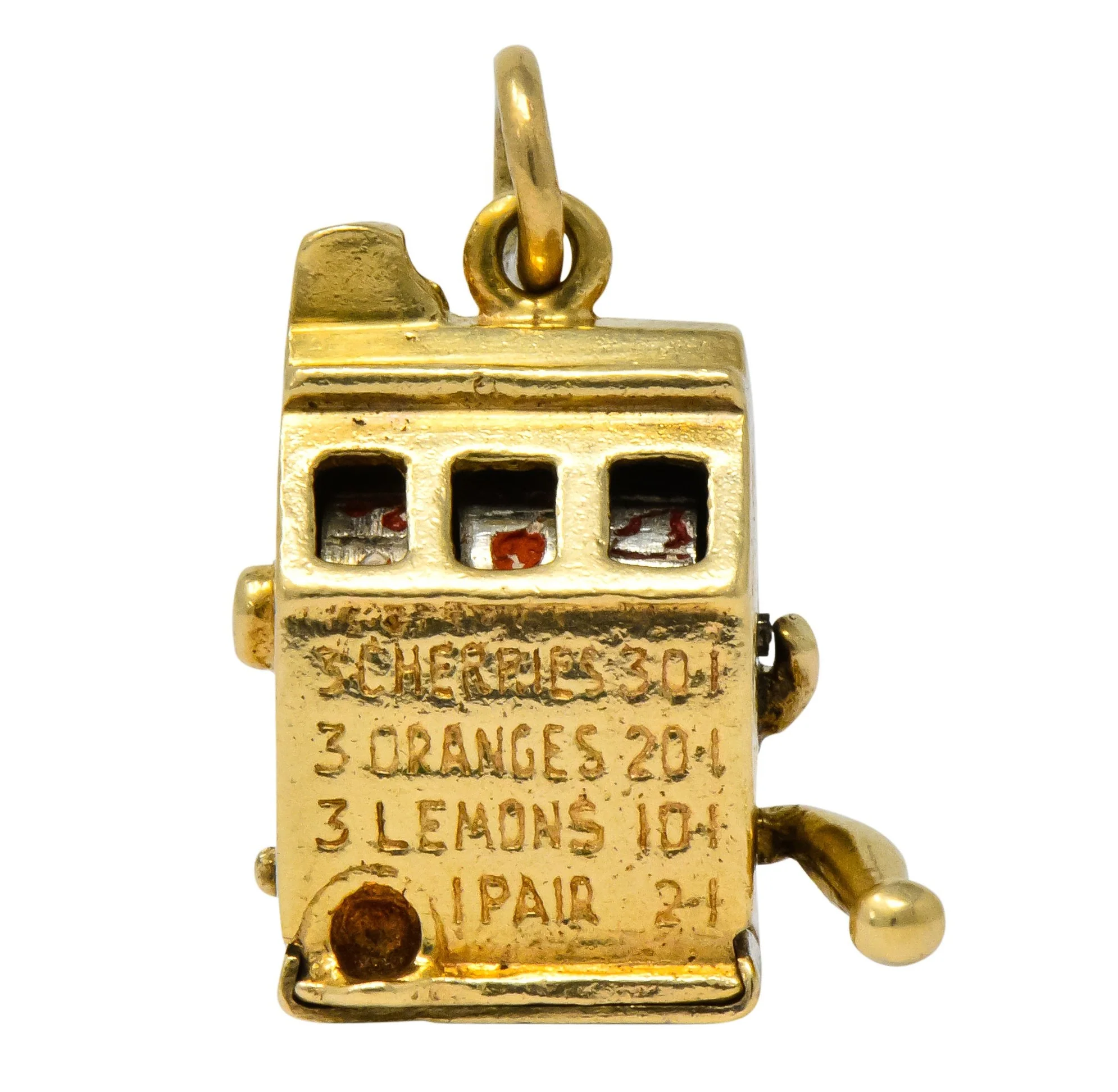Walter Lampl Articulated Art Deco 14 Karat Gold Slot Machine Charm - Image 2