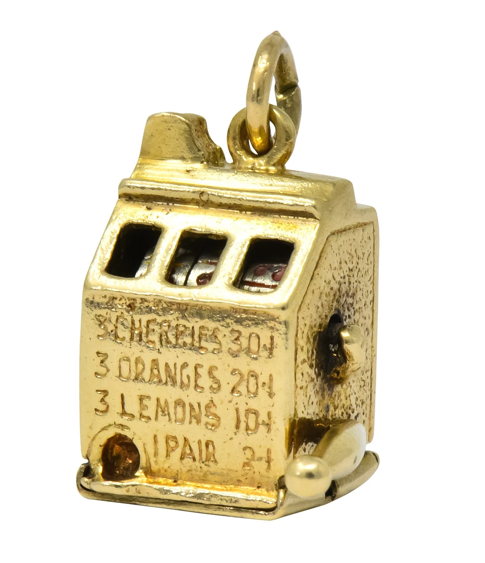 Walter Lampl Articulated Art Deco 14 Karat Gold Slot Machine Charm - Image 8