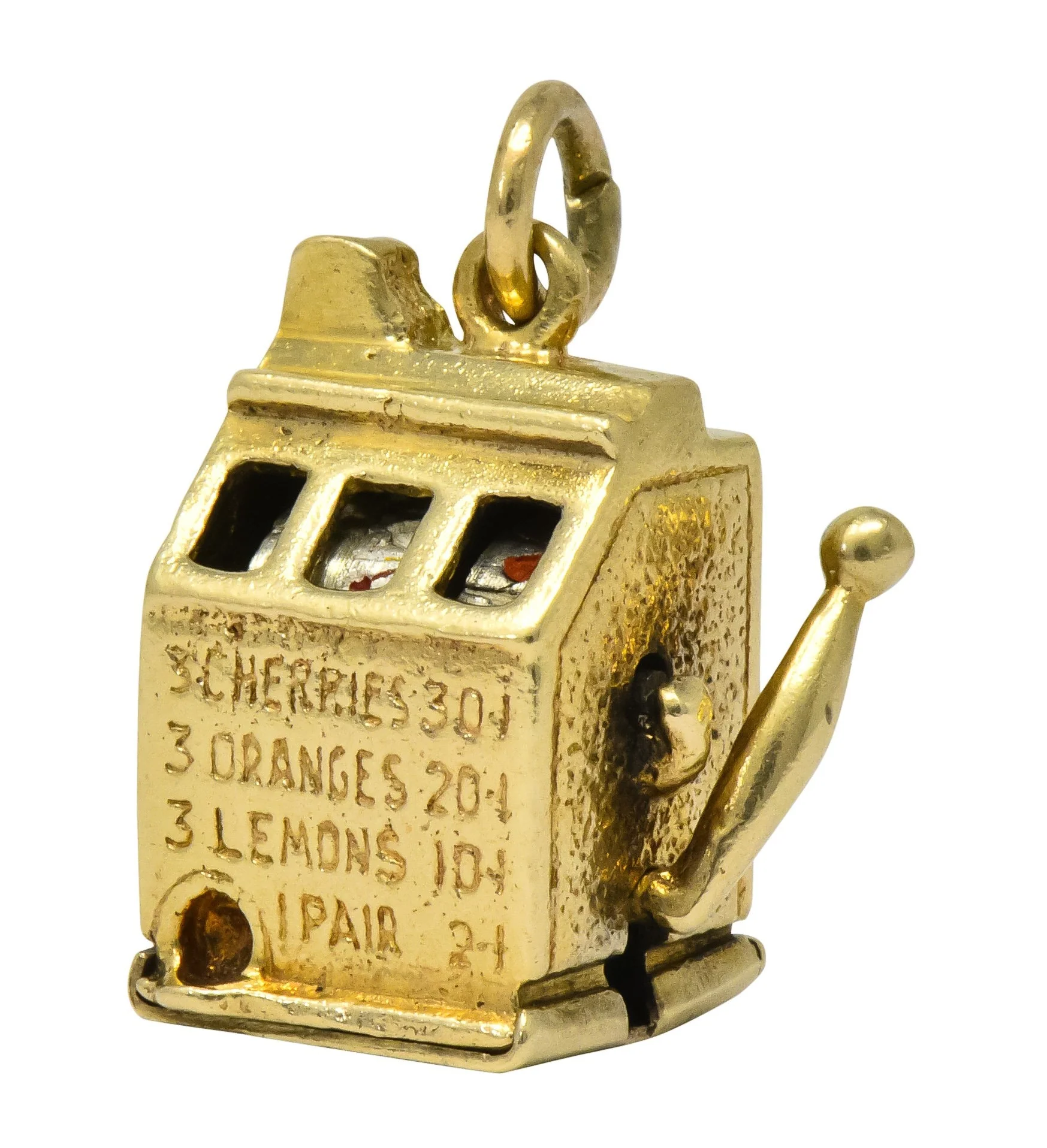 Walter Lampl Articulated Art Deco 14 Karat Gold Slot Machine Charm - Image 9