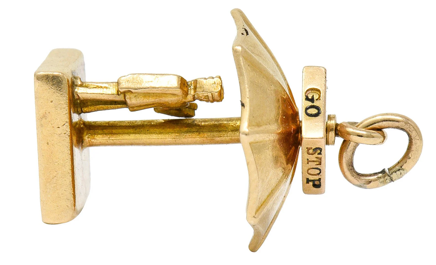 Walter Lampl Enamel 14 Karat Gold Traffic Stop Charm - Image 6