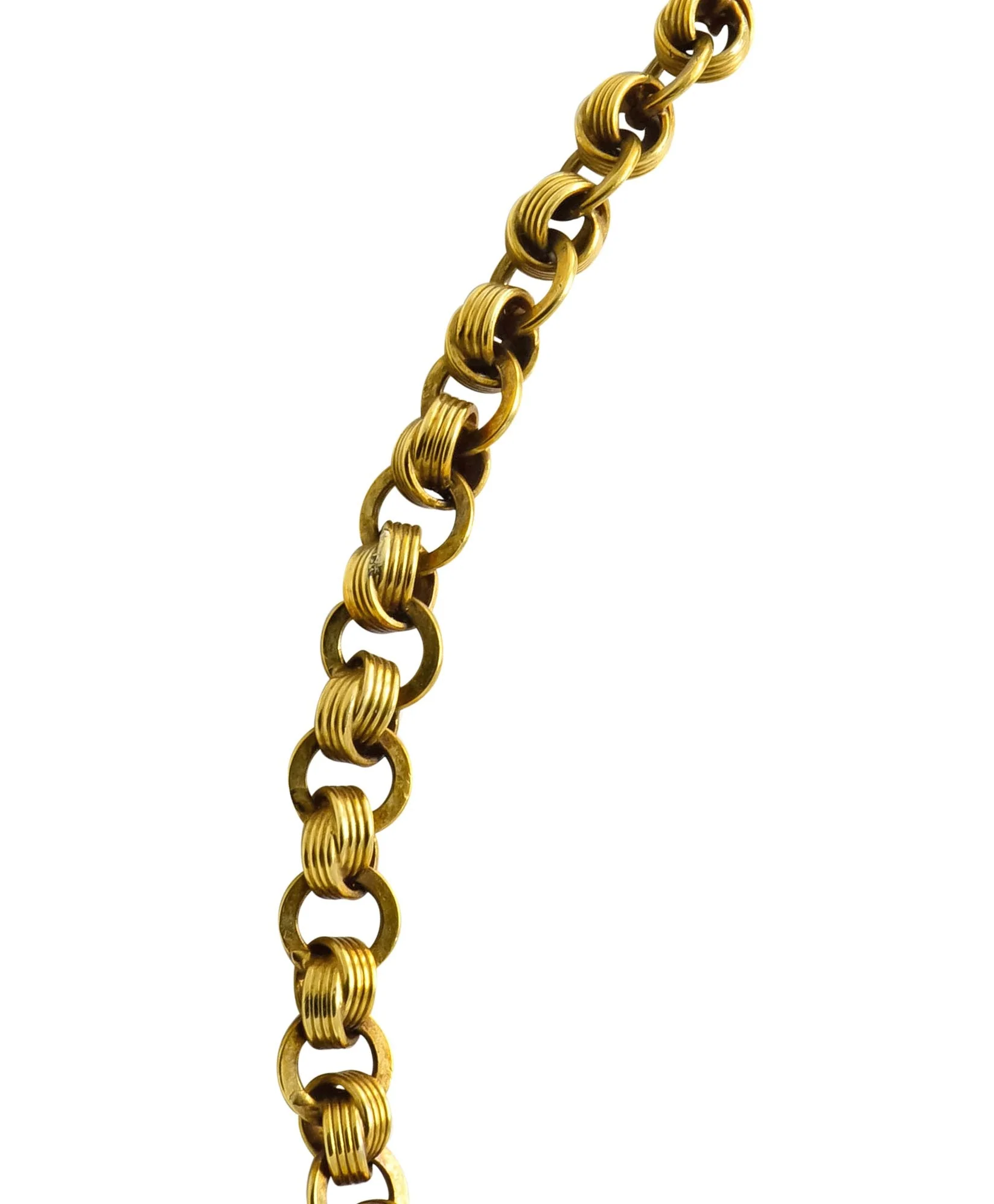 Walter Lampl Retro Jade 14 Karat Yellow Gold Drop Necklace - Image 4