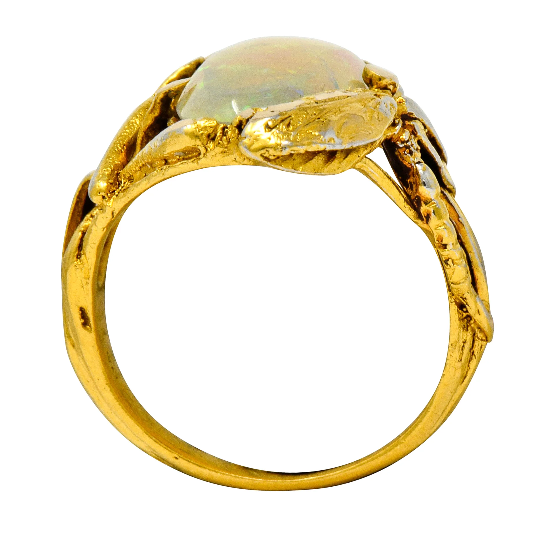 Walton & Co. Arts & Crafts Opal 14 Karat Gold Dragonfly Ring - Image 10