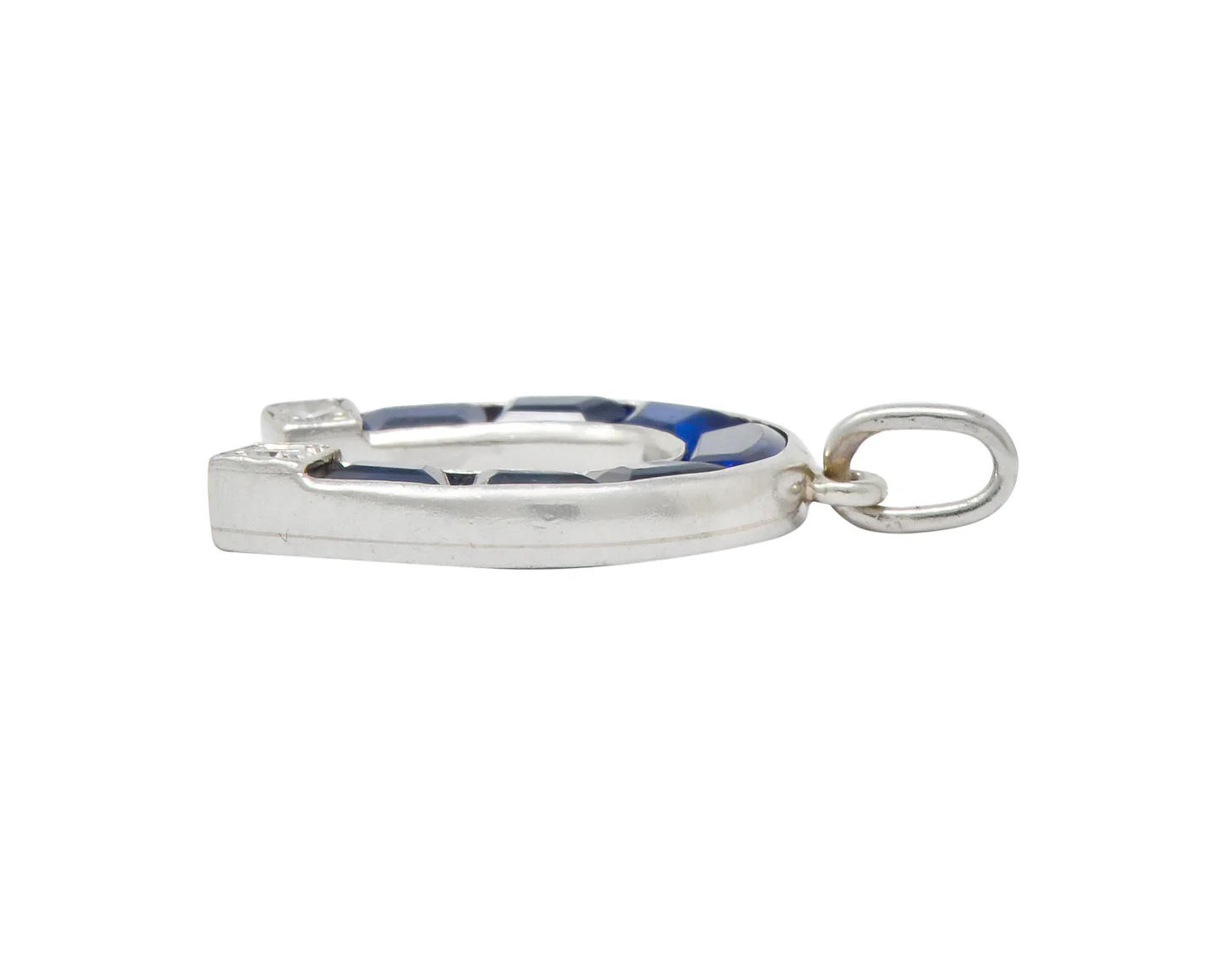 Whimsical Art Deco Sapphire Diamond Platinum Magnet Charm - Image 6