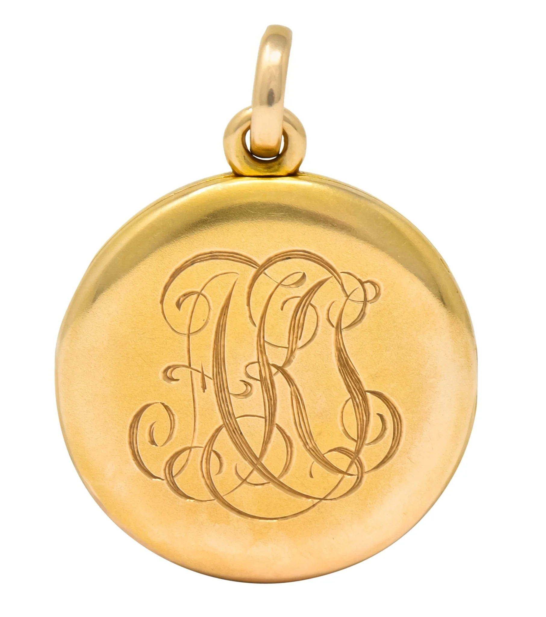 Whiteside & Blank Art Nouveau 14 Karat Gold Green Man Foliate Locket - Image 5