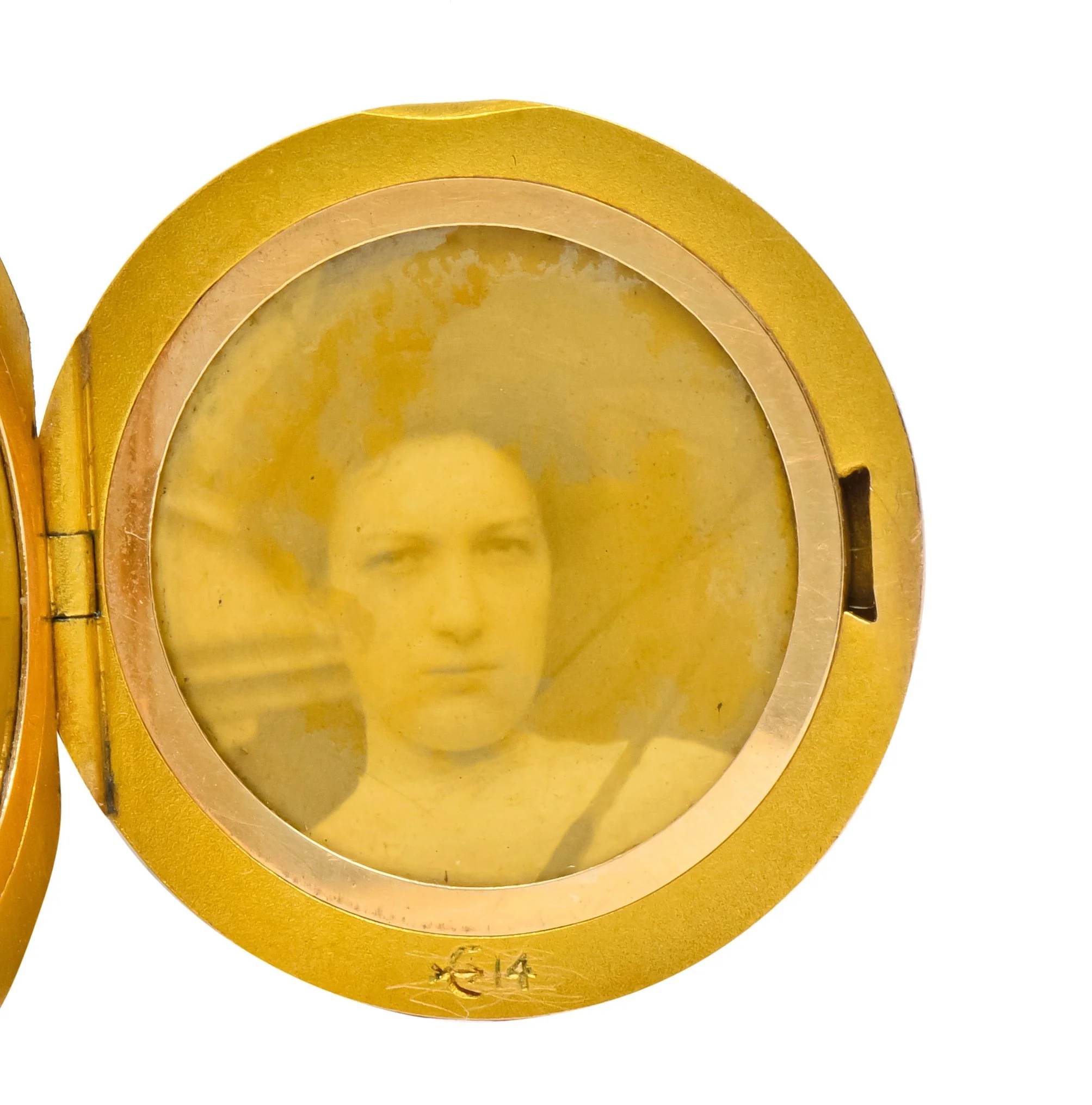 Whiteside & Blank Art Nouveau 14 Karat Gold Green Man Foliate Locket - Image 7
