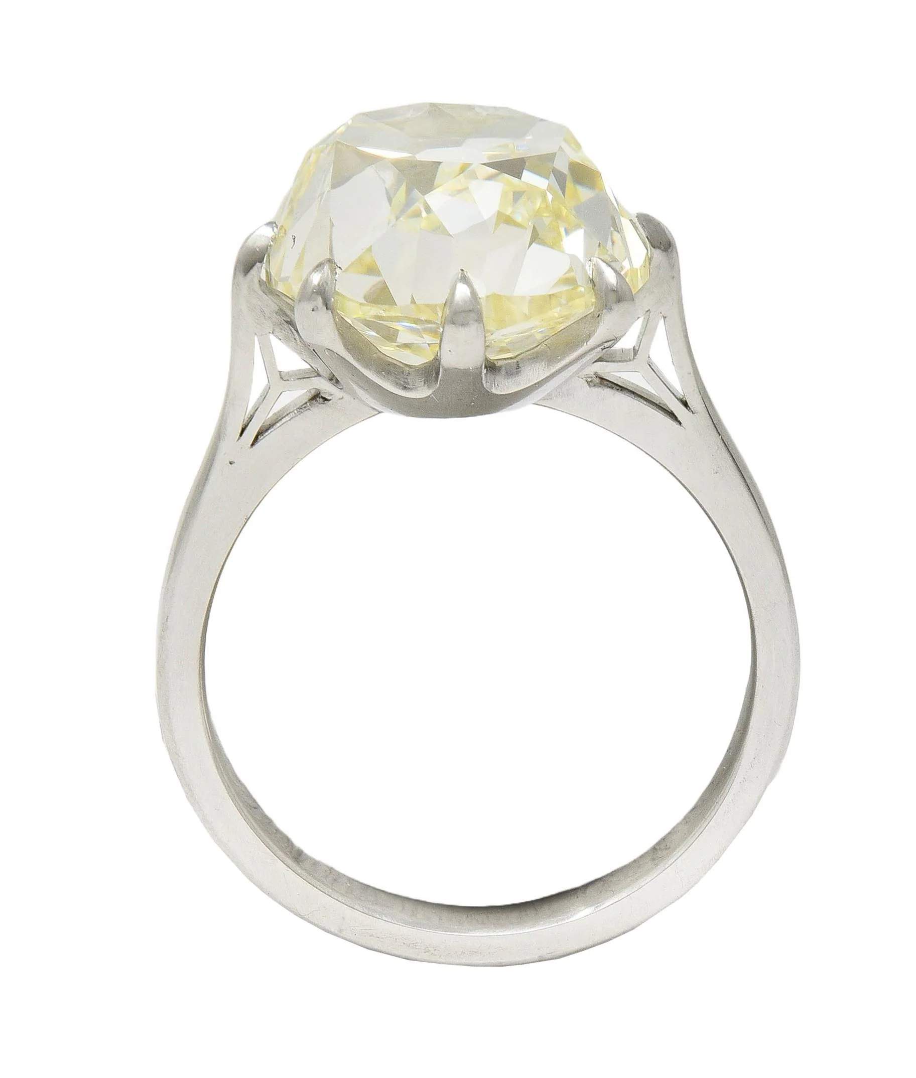 Wilson's Bespoke 10.18 CT Old Mine Cut Butter Diamond™ Platinum Solitaire Engagement Ring GIA - Image 3