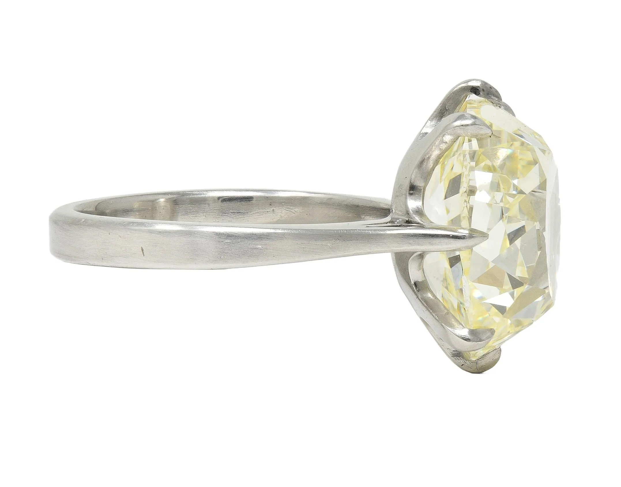 Wilson's Bespoke 10.18 CT Old Mine Cut Butter Diamond™ Platinum Solitaire Engagement Ring GIA - Image 4