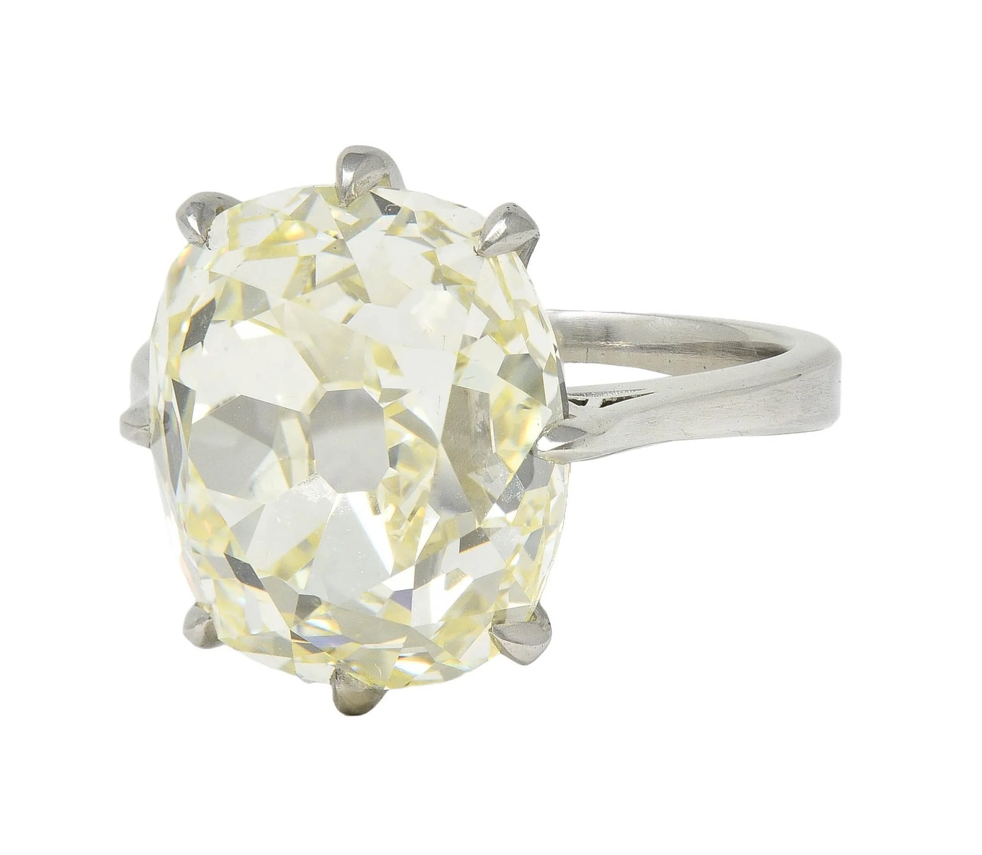 Wilson's Bespoke 10.18 CT Old Mine Cut Butter Diamond™ Platinum Solitaire Engagement Ring GIA - Image 7